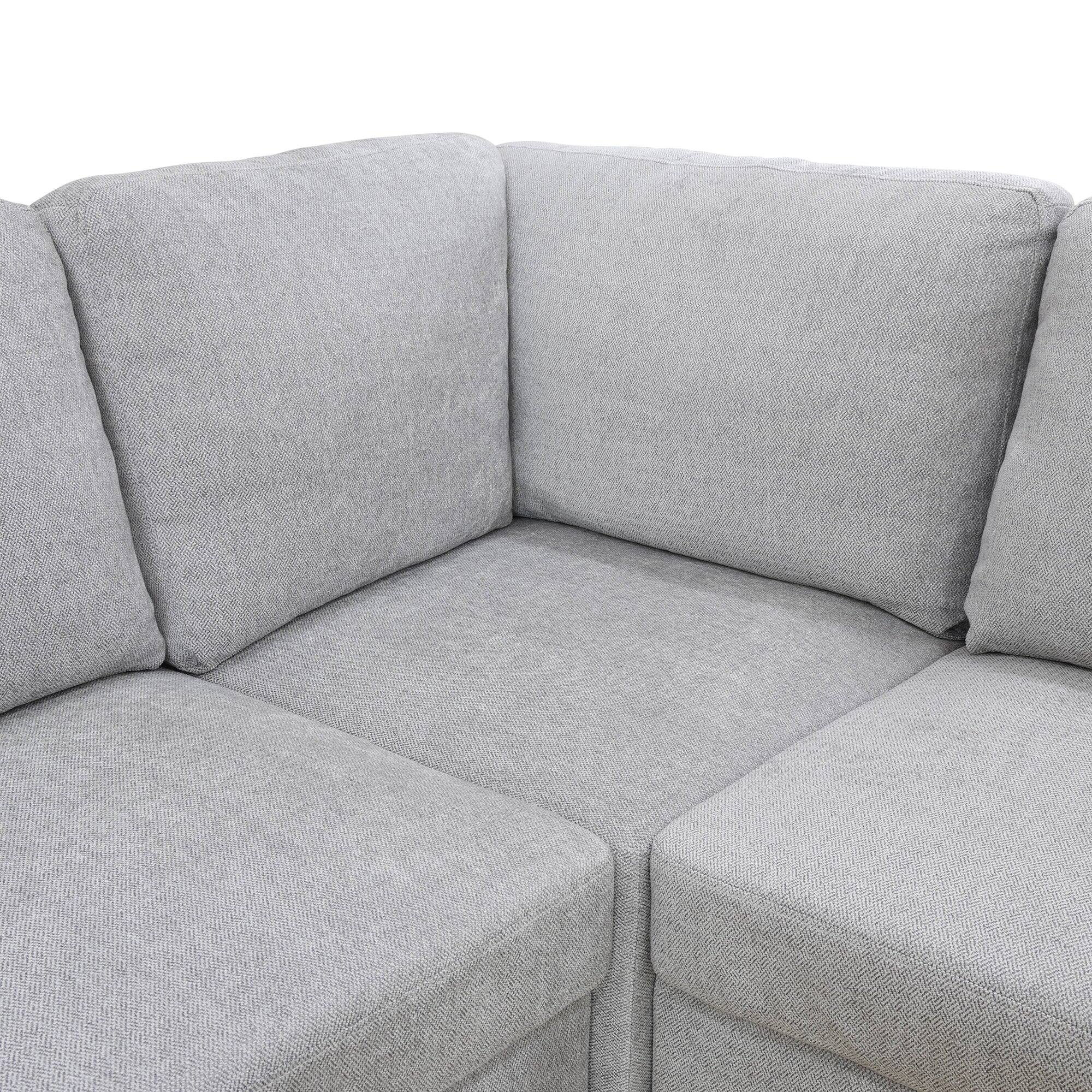 Alt View 8. Boyel Living - 8 Piece Modular Corduroy Sofa Set Movable DIY Sectional - Light Gray.