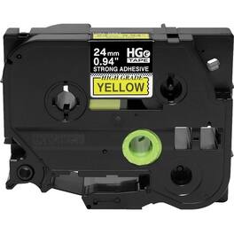 Brother - 24MM (0.94) BLACK ON YELLOW HGE TAPE WITH EXTRA STRENGTH ADHESIVE 8M (26.2 FT) -