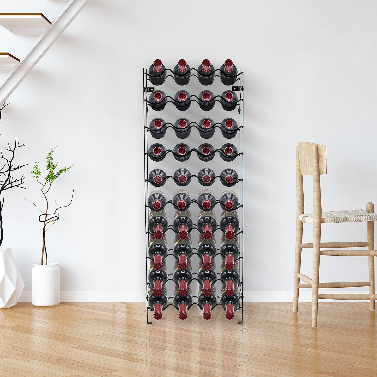 Alt View 2. Sorbus - Sorbus Wine Rack Freestanding Floor - Wine Bottle Holder Holds 40 Bottles of Wine - 40 Bottle Capacity Wine Storage - Midnight.