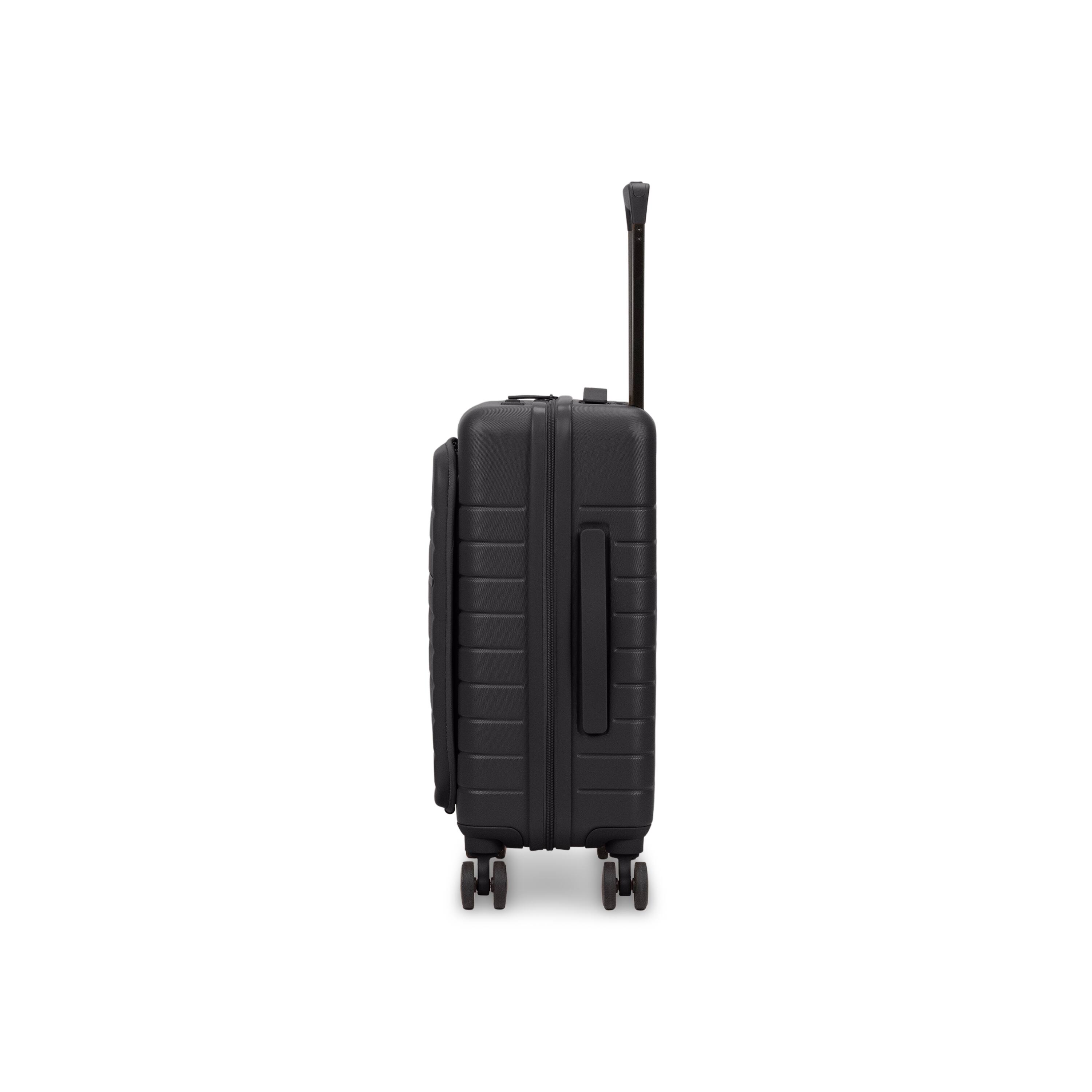 Left. Bugatti - Bugatti Munich Pro 3 Piece Hardside Luggage Set - BLACK.