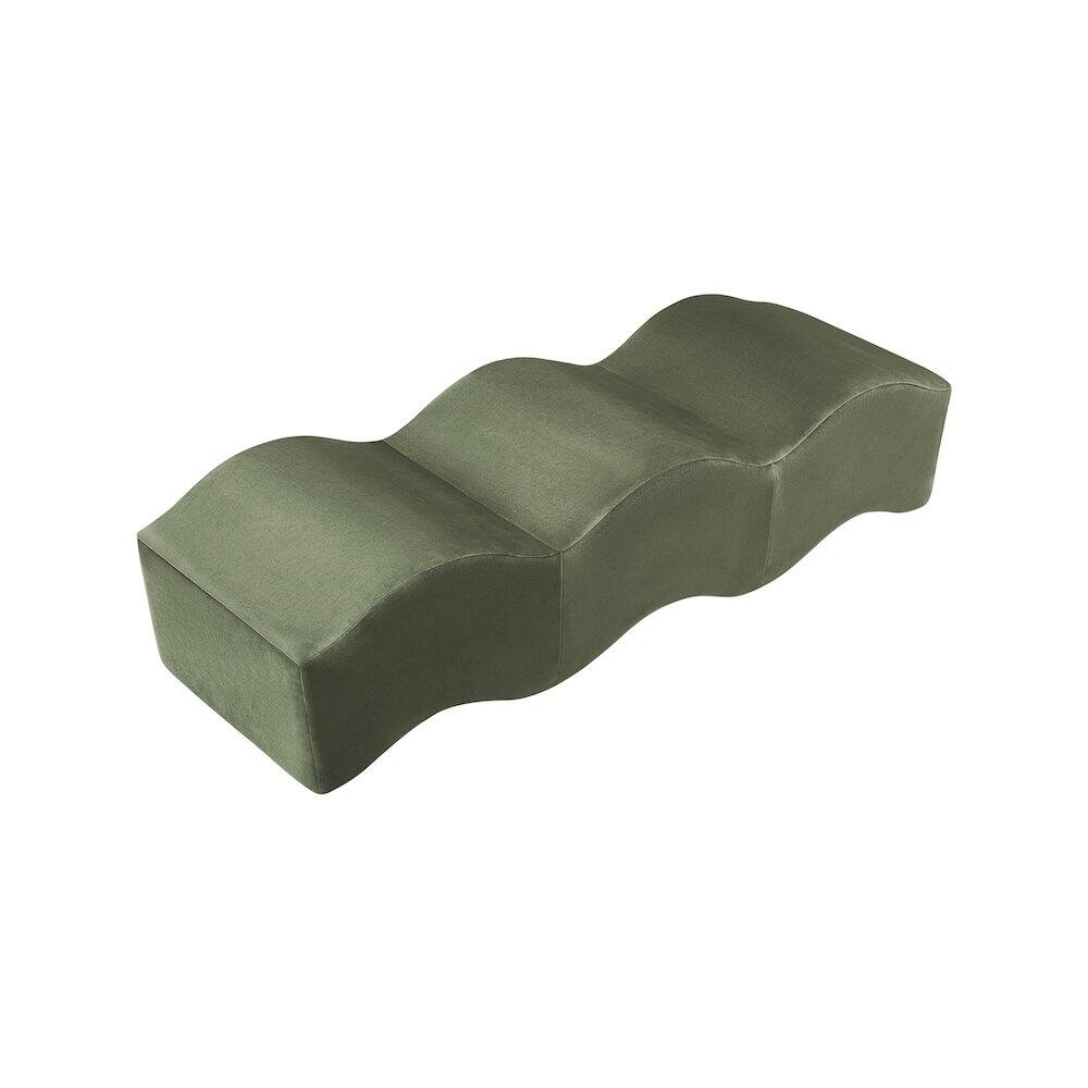 Alt View 2. Meridian Furniture - Wave Green Velvet Bench - Green.