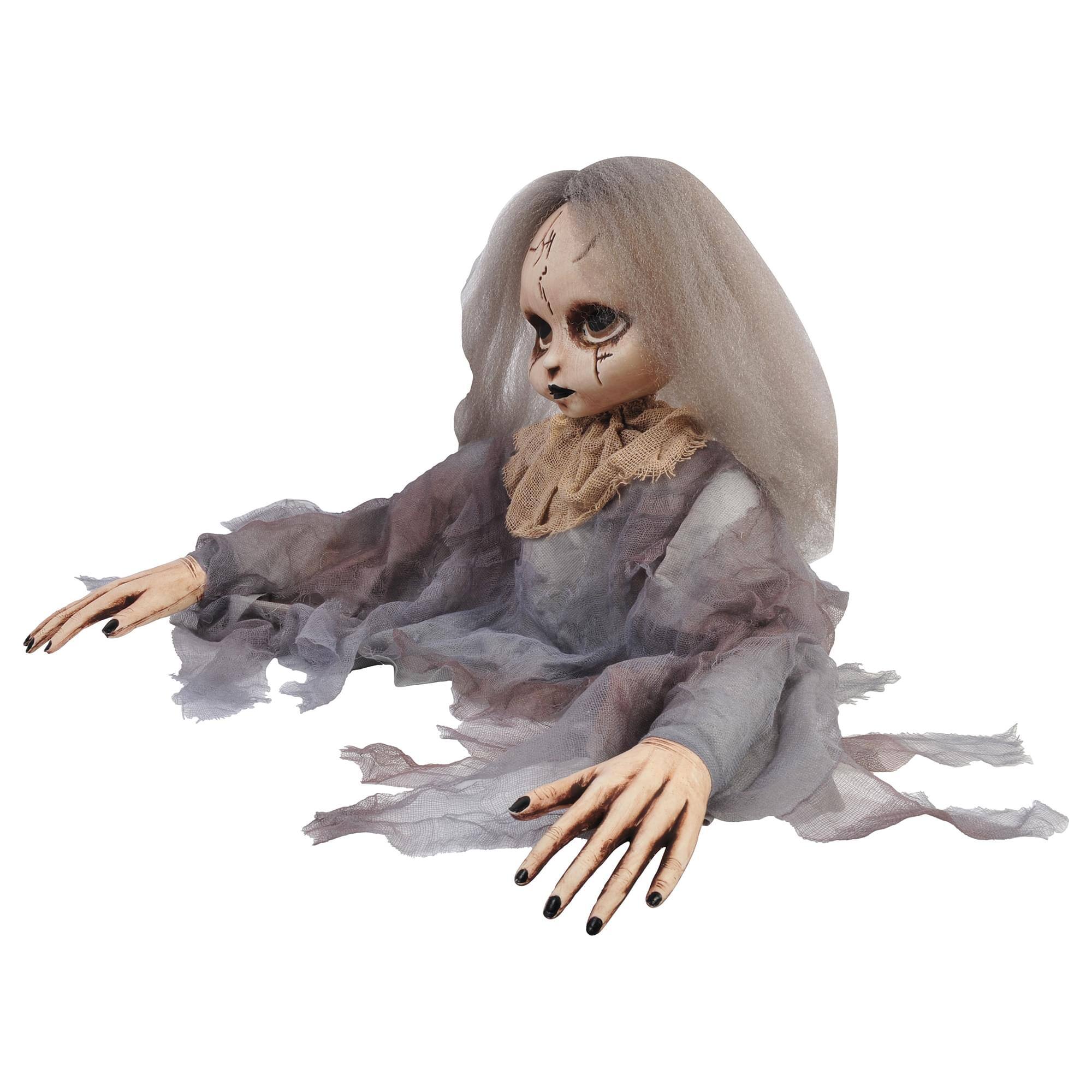 Alt View 1. Funworld - Creepy Doll Grave Breaker Halloween Decor | 12 Inches - Grey.
