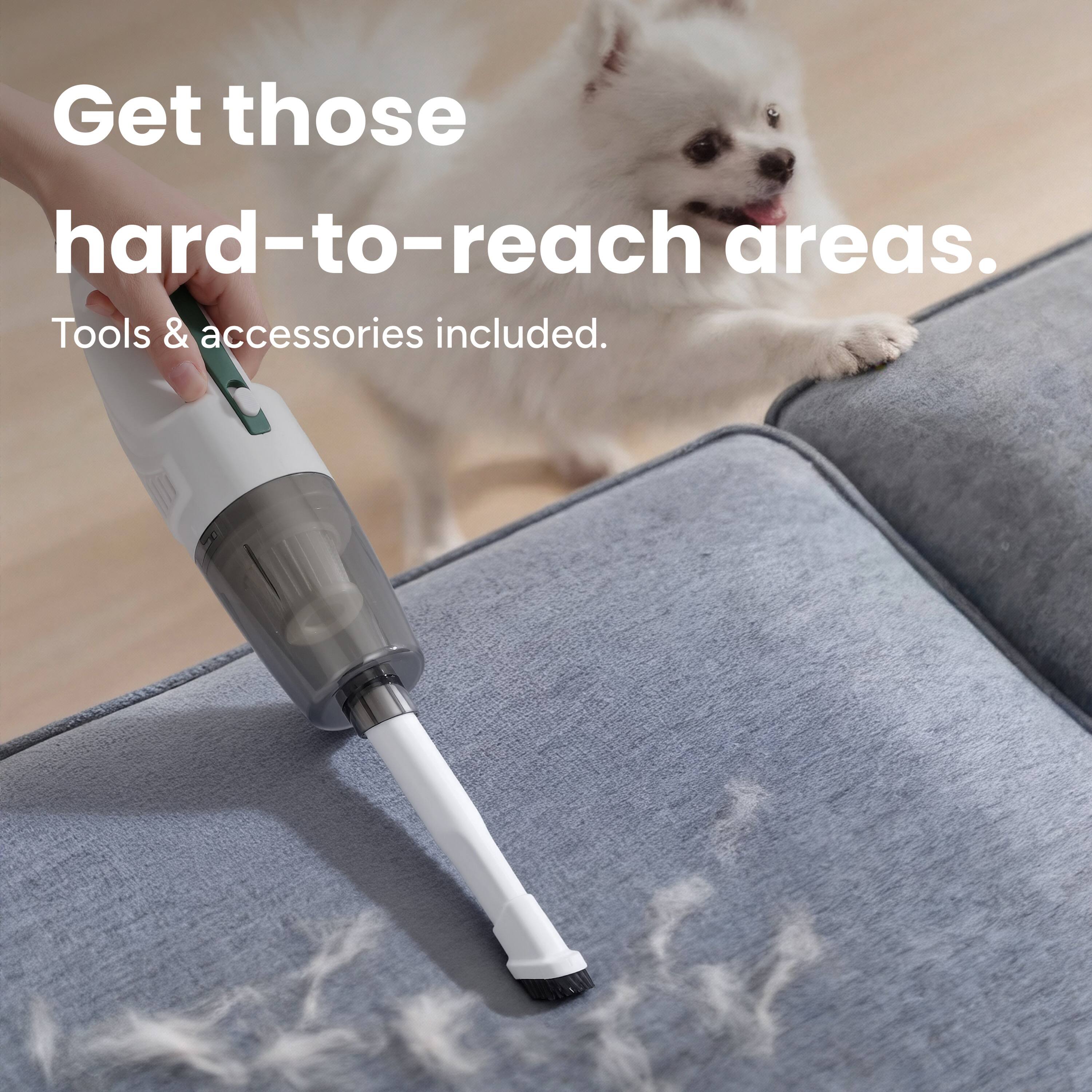 Get those hard-to-reach areas.  
Tools & accessories included.