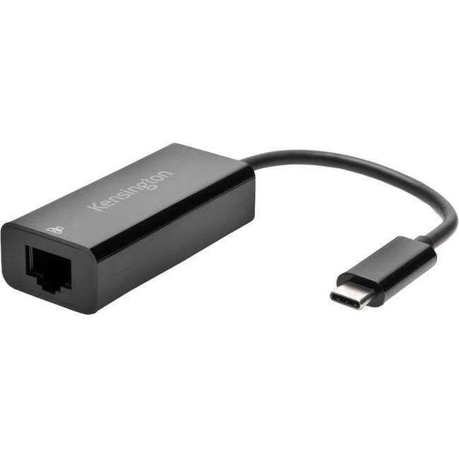 Front. Kensington - Kensington CA1100E USB-C to Ethernet Adapter - USB Type C - 1 Gbit/s Data Transfer Rate - 1 Port(s) - 1 - Twisted Pair.