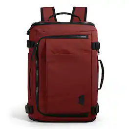 Bagsmart - Blast 38L Expandable Travel Backpack, Flight Approved Carry On Laptop Backpack with USB Port for Men Women - Brick Red