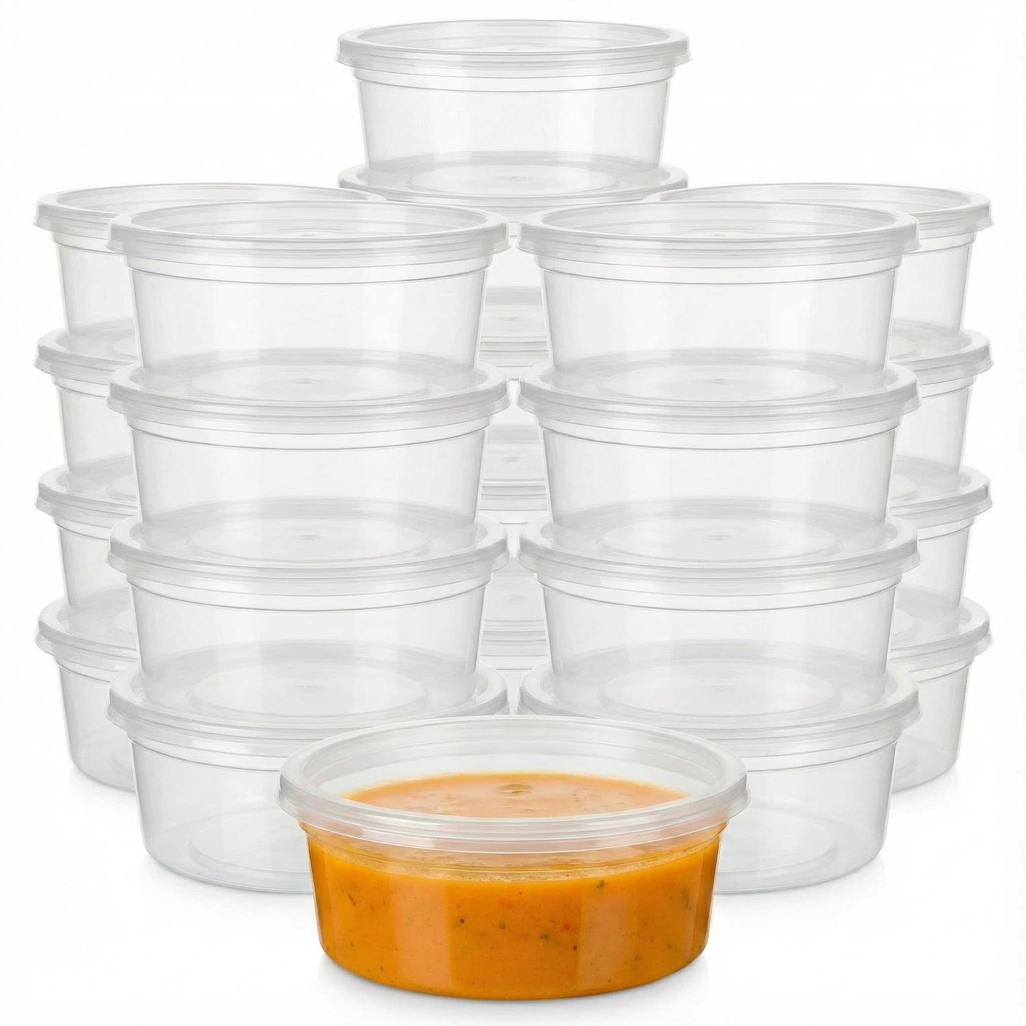 Eco Harmony Products - Heavy Duty Deli Container, Saver (PP), 8oz, 240-Pack - Clear
