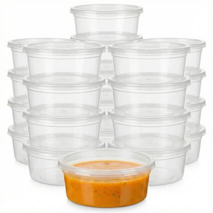 Front. Eco Harmony Products - Heavy Duty Deli Container, Saver (PP), 8oz, 240-Pack - Clear.