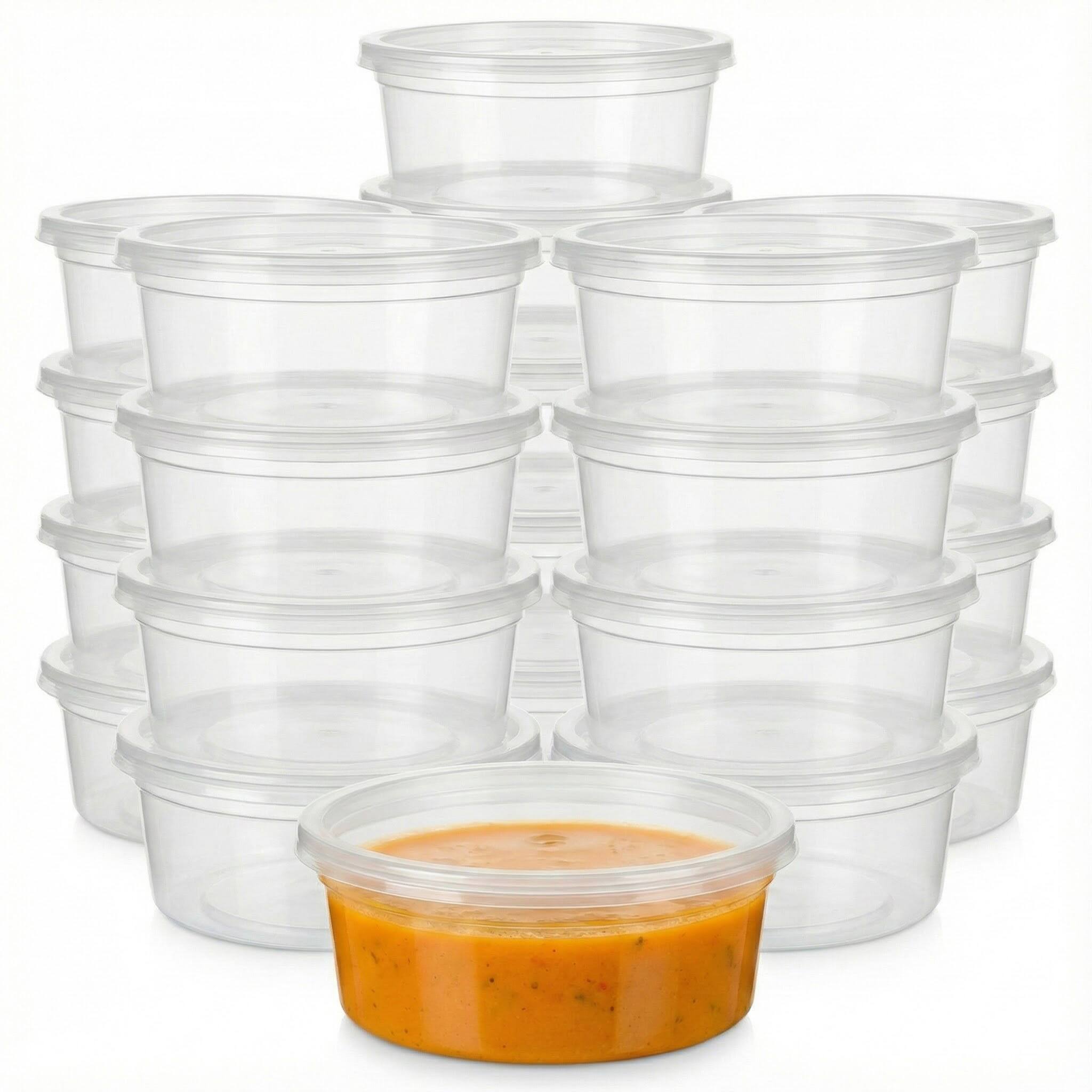 Front. Eco Harmony Products - Heavy Duty Deli Container, Saver (PP), 8oz, 240-Pack - Clear.