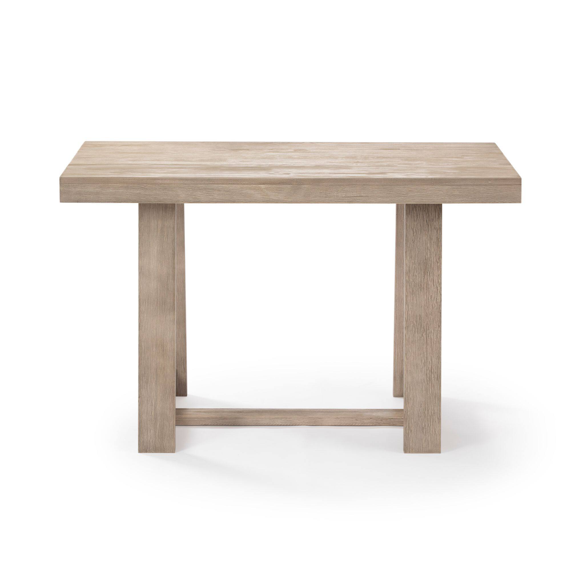Alt View 2. Plank+Beam - Classic Solid Wood Dining Table - 1220mm/48in, Seashell Wirebrush - Seashell Wirebrush.