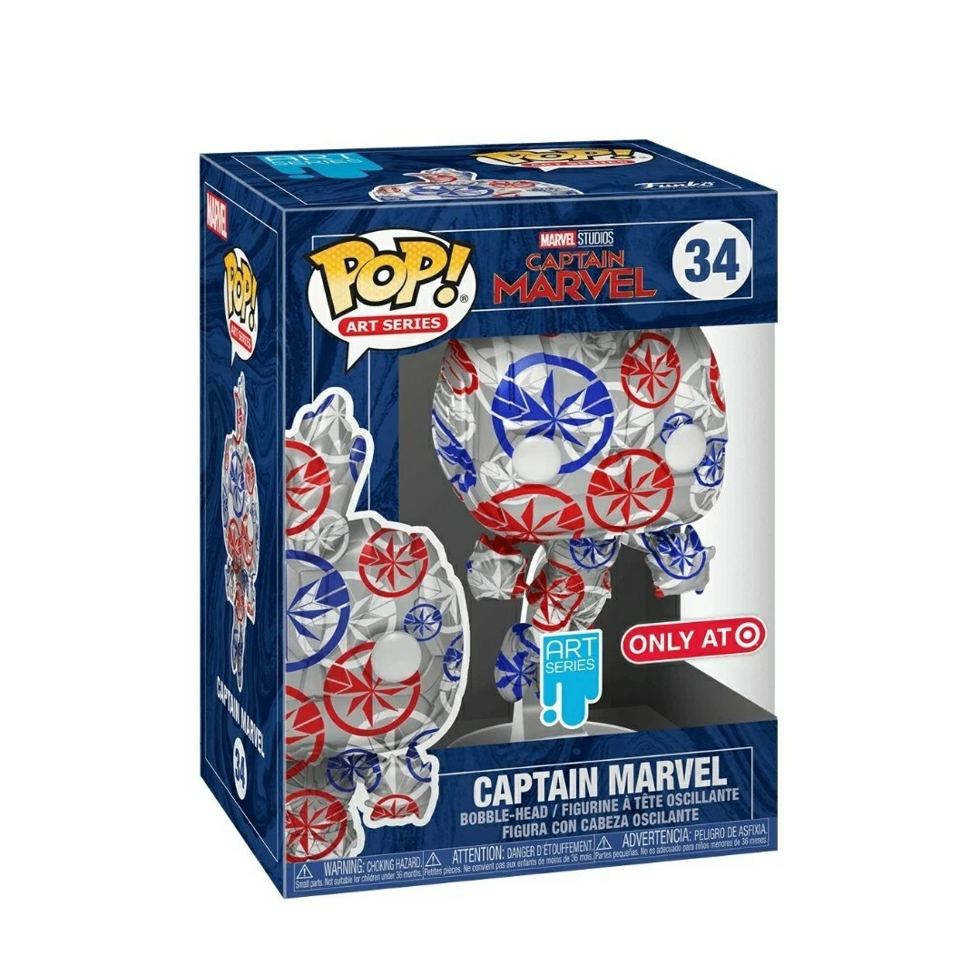 Funko Pop Marvel: Captain Marvel (Art Series) 4 Inch Vinyl Figure #34 ...