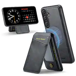 Dteck - Detachable Magnetic Wallet Case For Samsung Galaxy S26 Shockproof Leather RFID Blocking Flip Kickstand Cover - Black