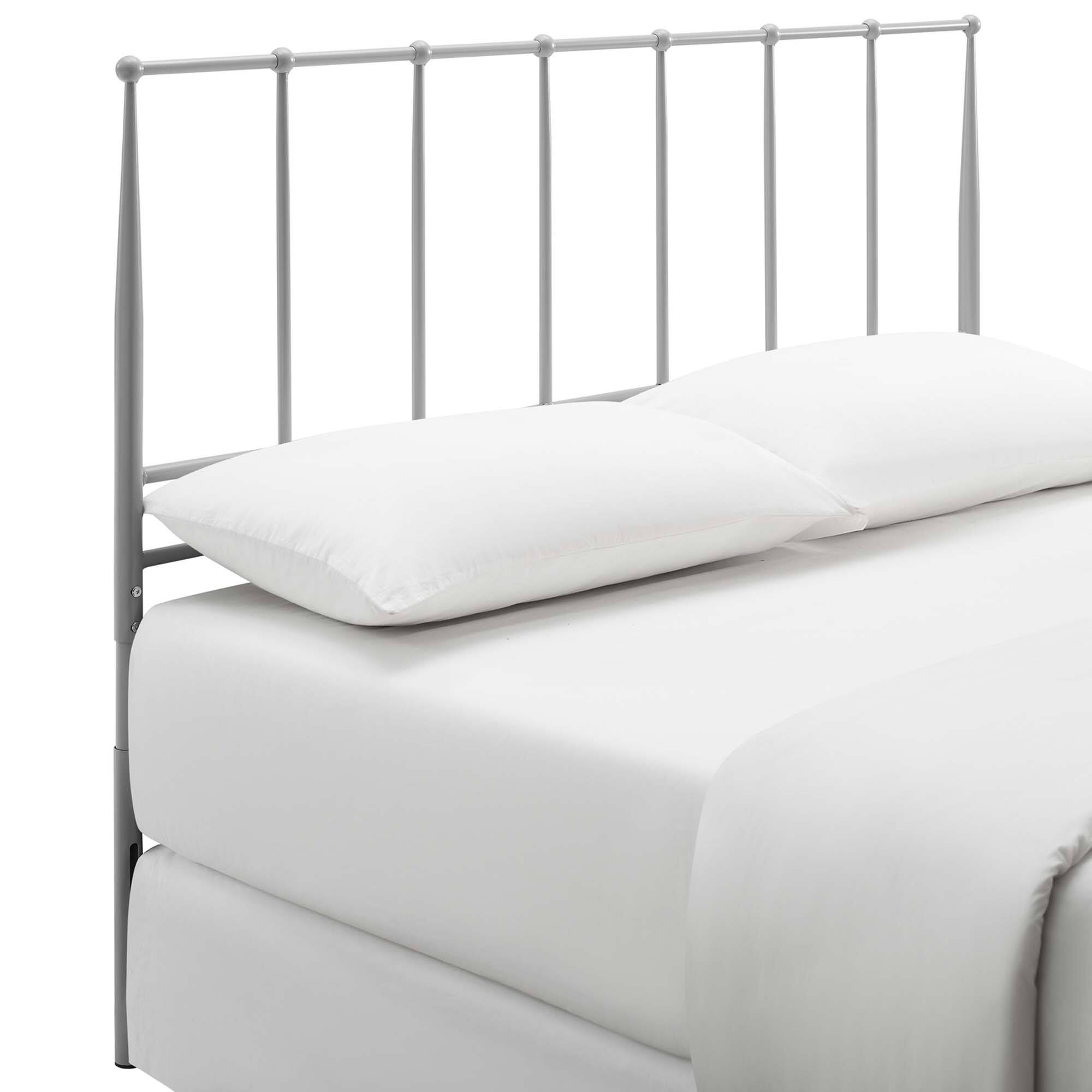 Front. Modway - Kiana Metal Stainless Steel Full Headboard by Modway - Gray.