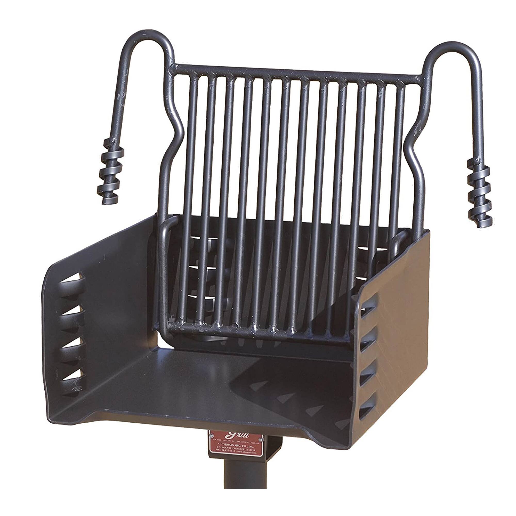 Alt View 7. Pilot Rock - Pilot Rock H-16 B6X2 Park Style Steel Outdoor BBQ Charcoal Grill and Post, Black - Black.