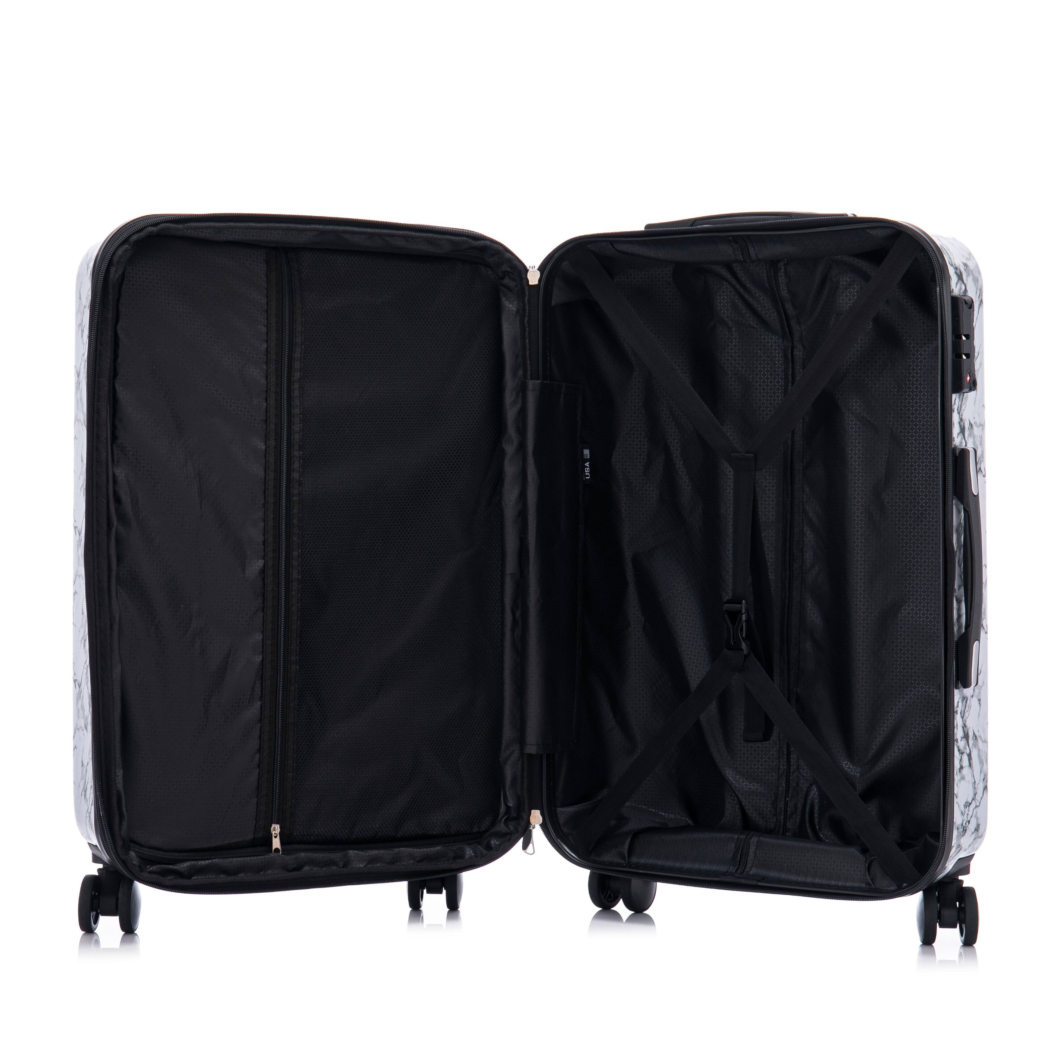 Alt View 3. LOVMOR - Lovmor 3-Piece Luggage Set 20/24/28" - White+gray.