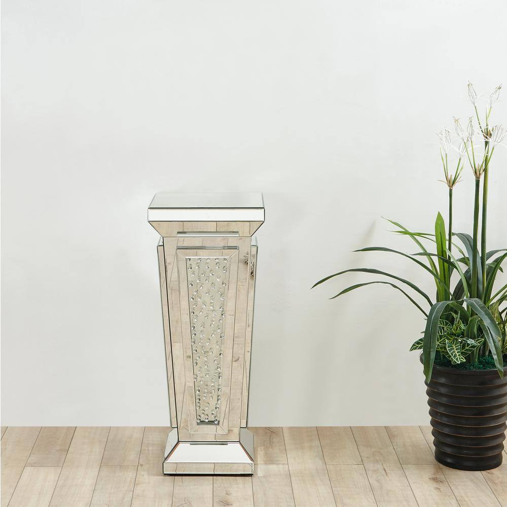 Alt View 2. Elegant Decor - 15 inch Crystal End Table in Clear Mirror Finish - Clear.
