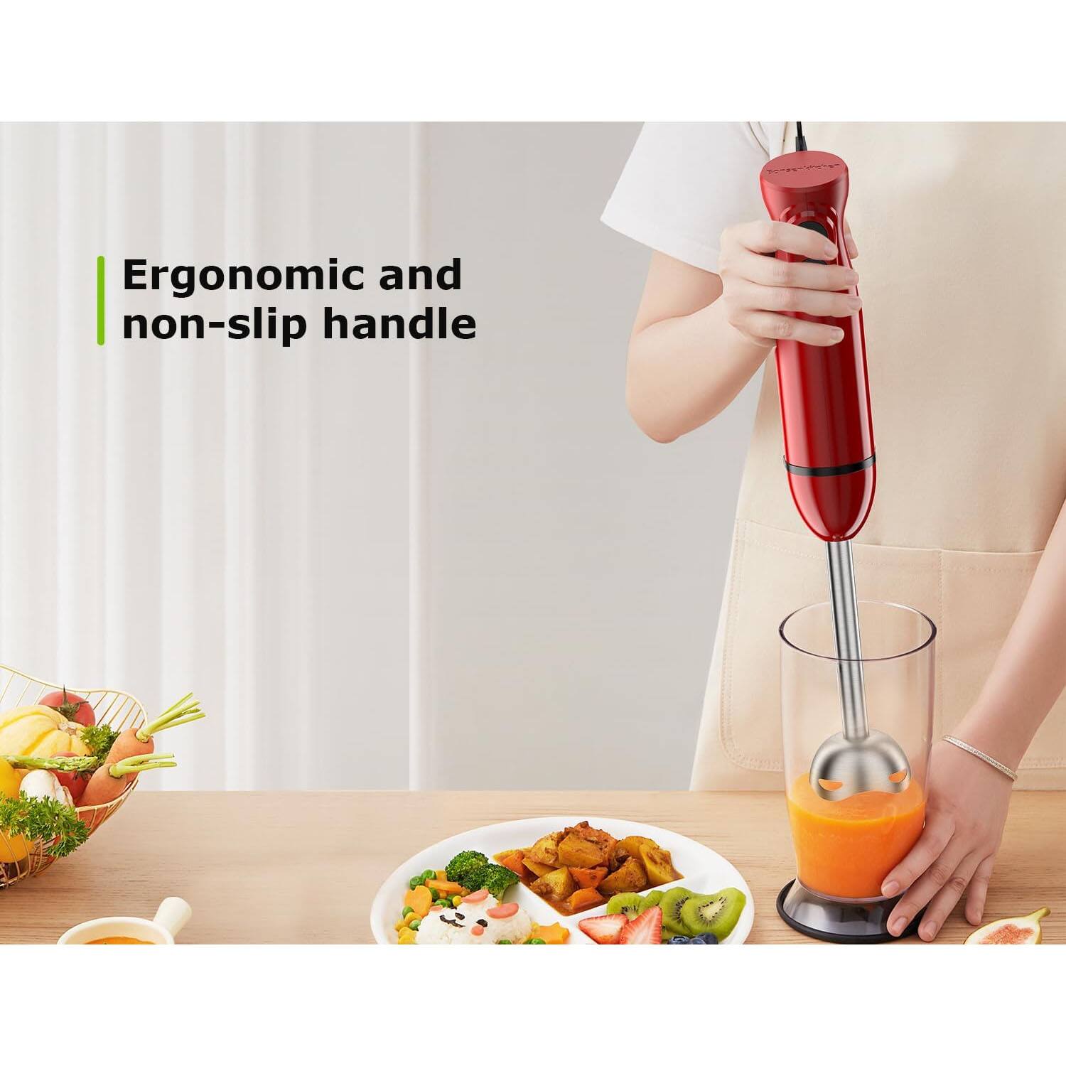 Ergonomic and non-slip handle