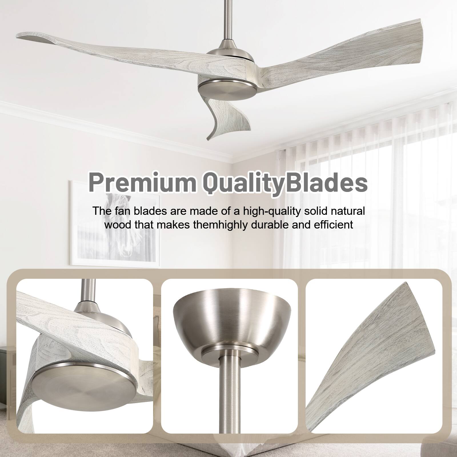 Premium Quality Blades

The fan blades are made of a high-quality solid natural wood that makes them highly durable and efficient.