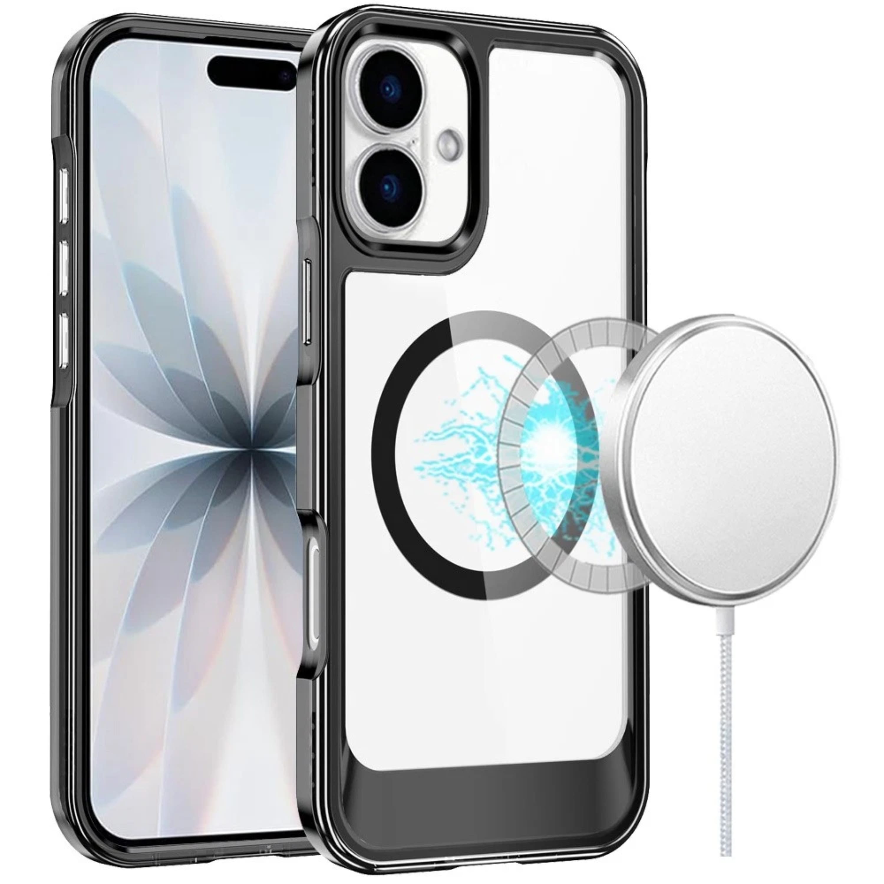Kitcheniva - Back Cover Magnetic Circle Phone Case With Tempered Glass For iPhone 17 - Transparent price history on PriceWatchPro