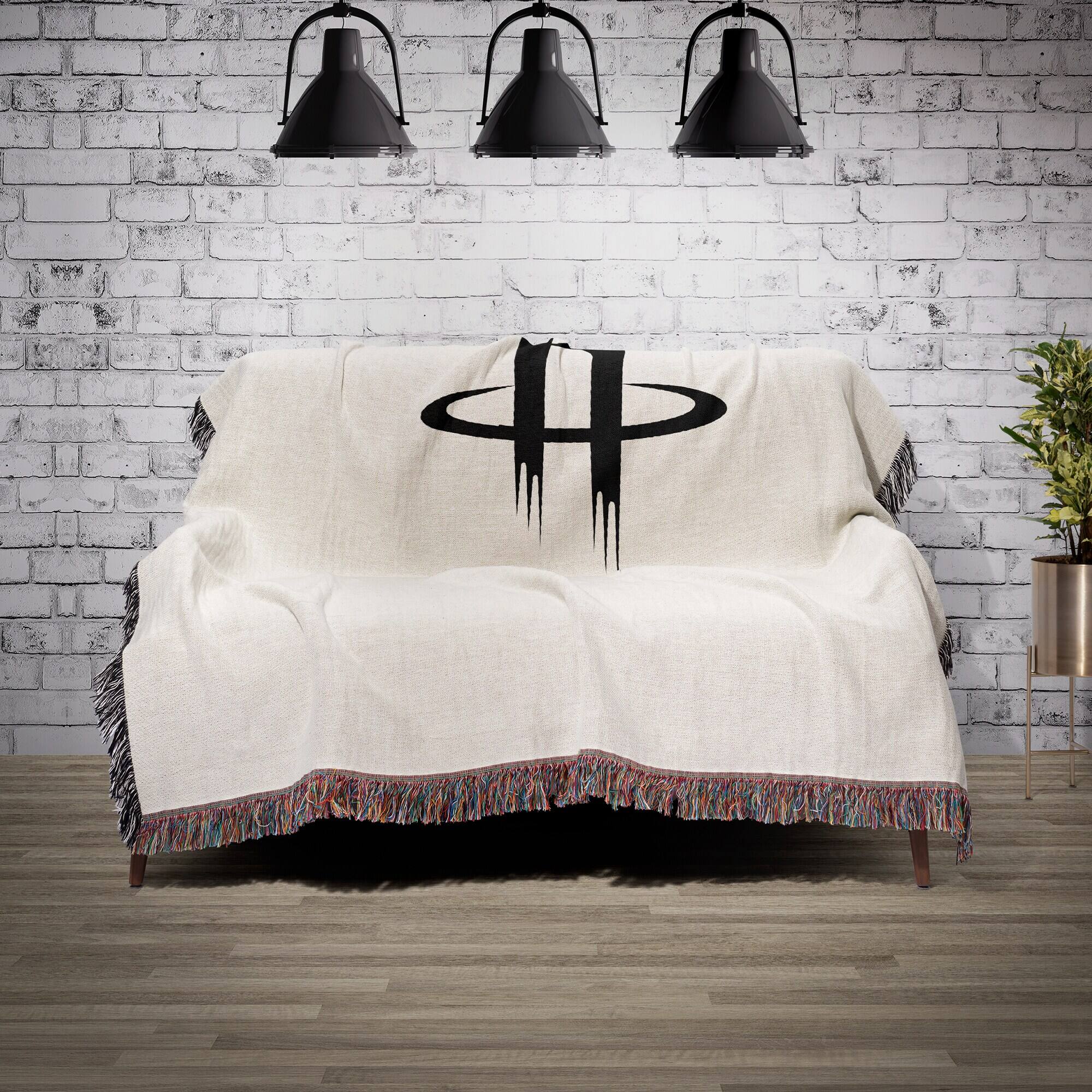 Alt View 1. Chad & Jake - Houston Rockets Woven Blanket - White.