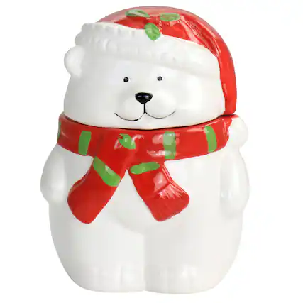 Front. Gibson - Gibson Home Joyful Bear Durastone 7.5in Cookie Jar - Multi.