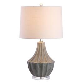 Jonathan Y - Tate 24.5" Ceramic LED Table Lamp - Gray