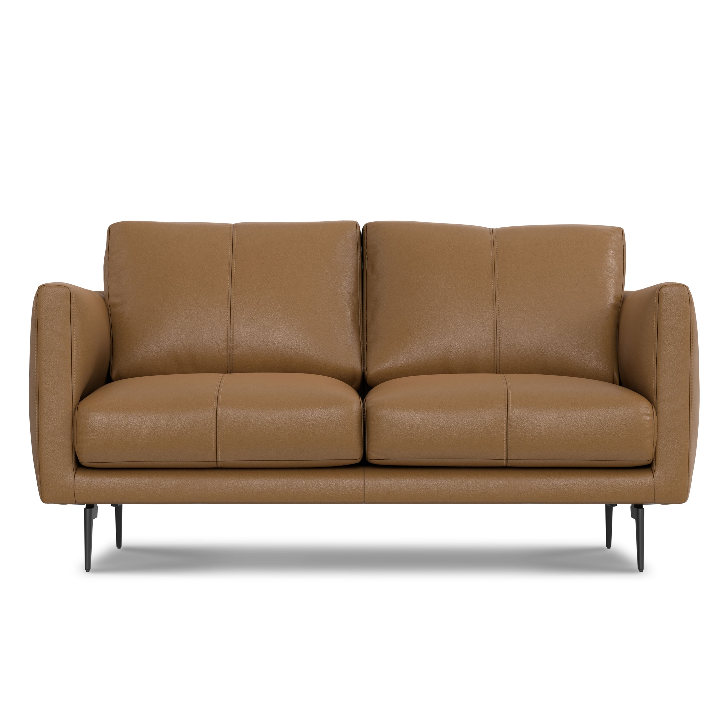 Simpli Home - Stevens Mid-Century Modern 60 inch Wide Sofa in Butternut Brown Genuine Leather - Butternut Brown