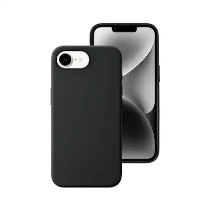Front. Qixxronics - Qixxronics for iPhone 16e Silicone Case Black Shockproof Slim Design Phone Case Cover - Black.
