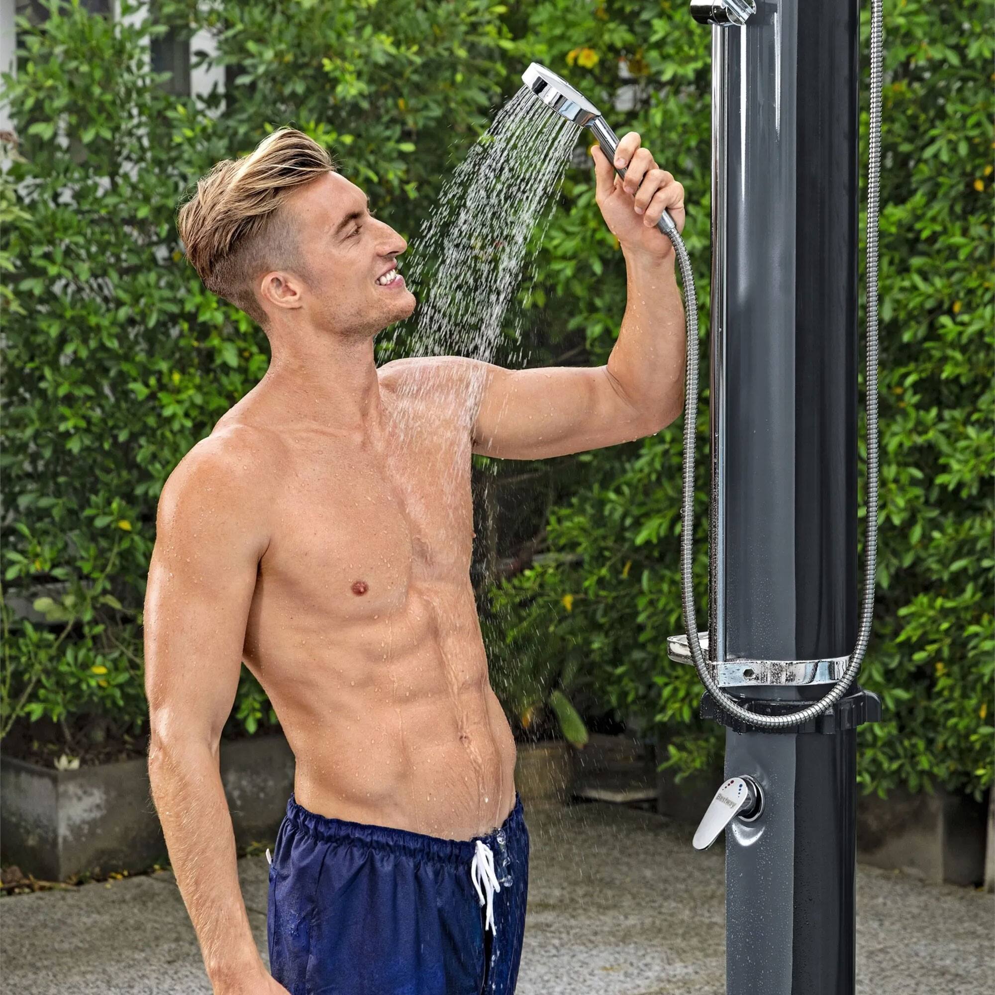 Alt View 2. Bestway - Bestway SolarFlow 9.2 Gallon Solar Heat Outdoor Shower with Adjustable Settings - Gray.