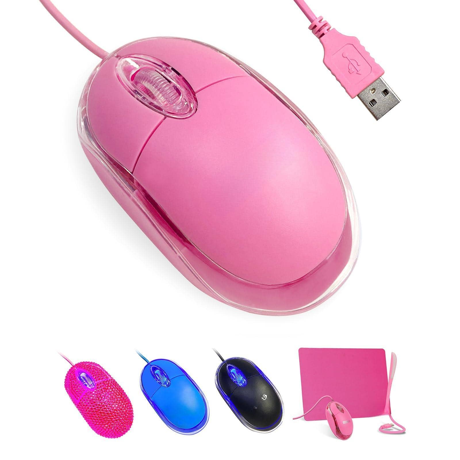 Comfort Essence - Wired Mouse usb Mouse Optical Design Usb Cable Plug & Play For Pc/laptop/desktop - Wireless - Pink-Wired mouse
