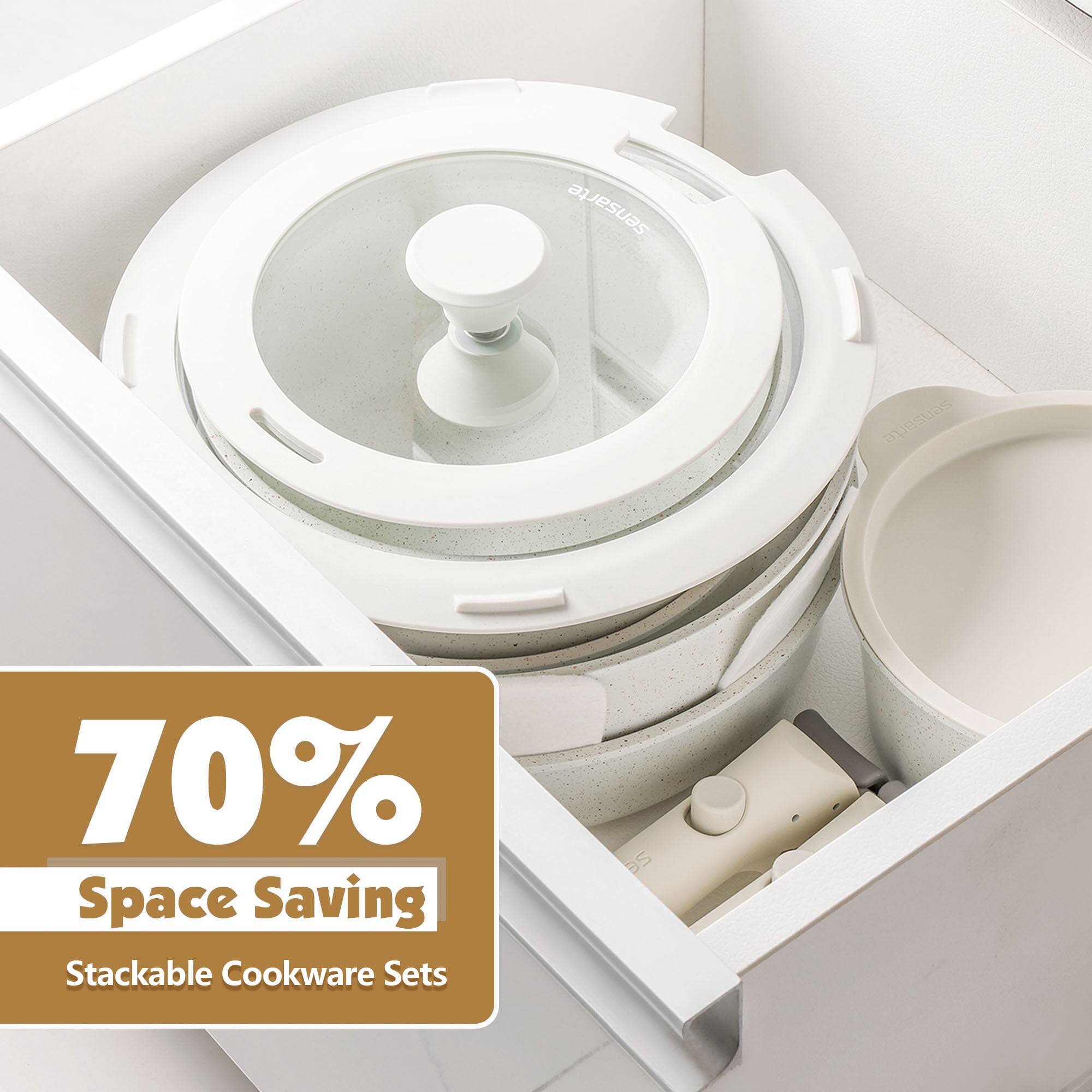 sensarte  
70% Space Saving Stackable Cookware Sets