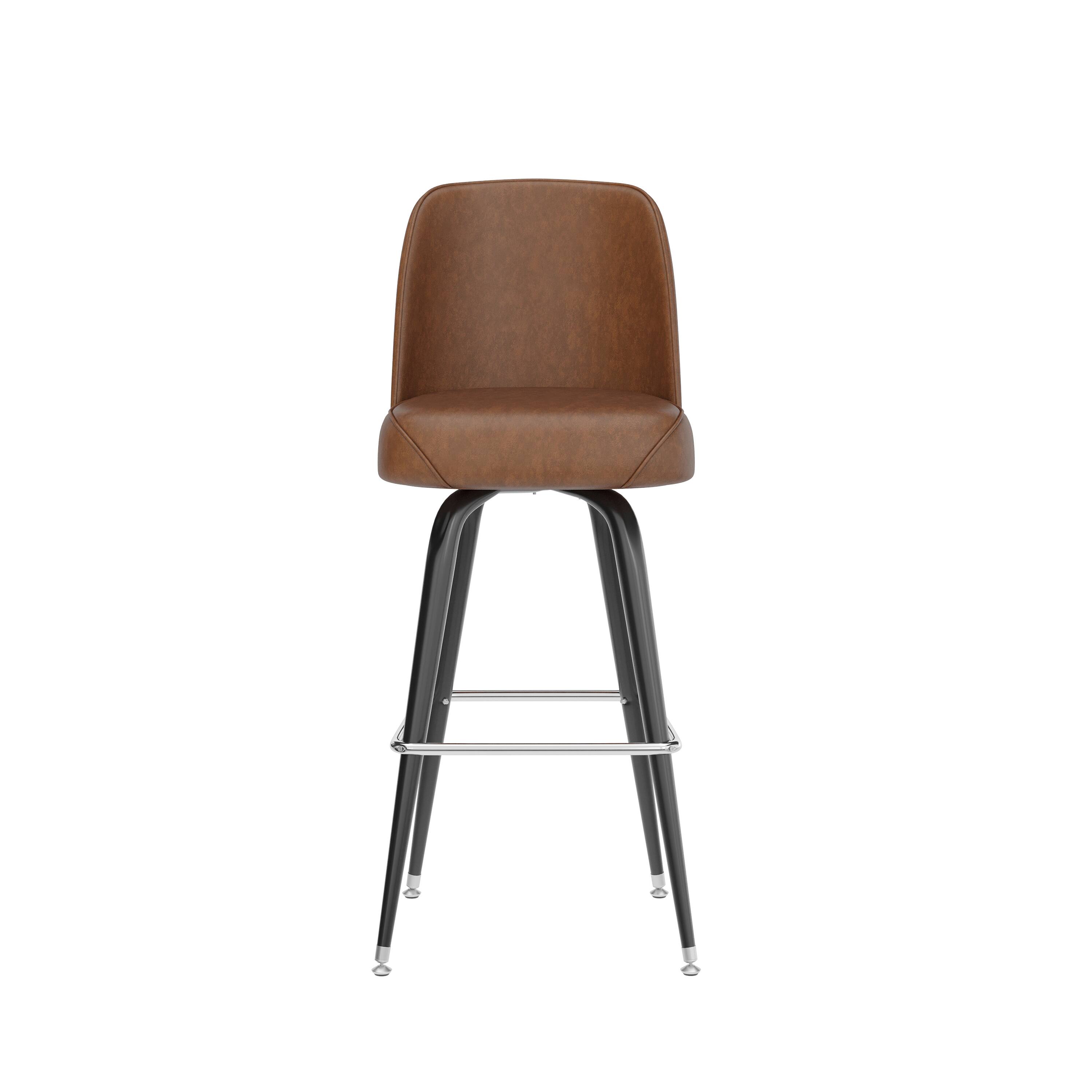 Alt View 8. Emma + Oliver - Metal Barstool with Swivel Bucket Seat - Weathered Brown.