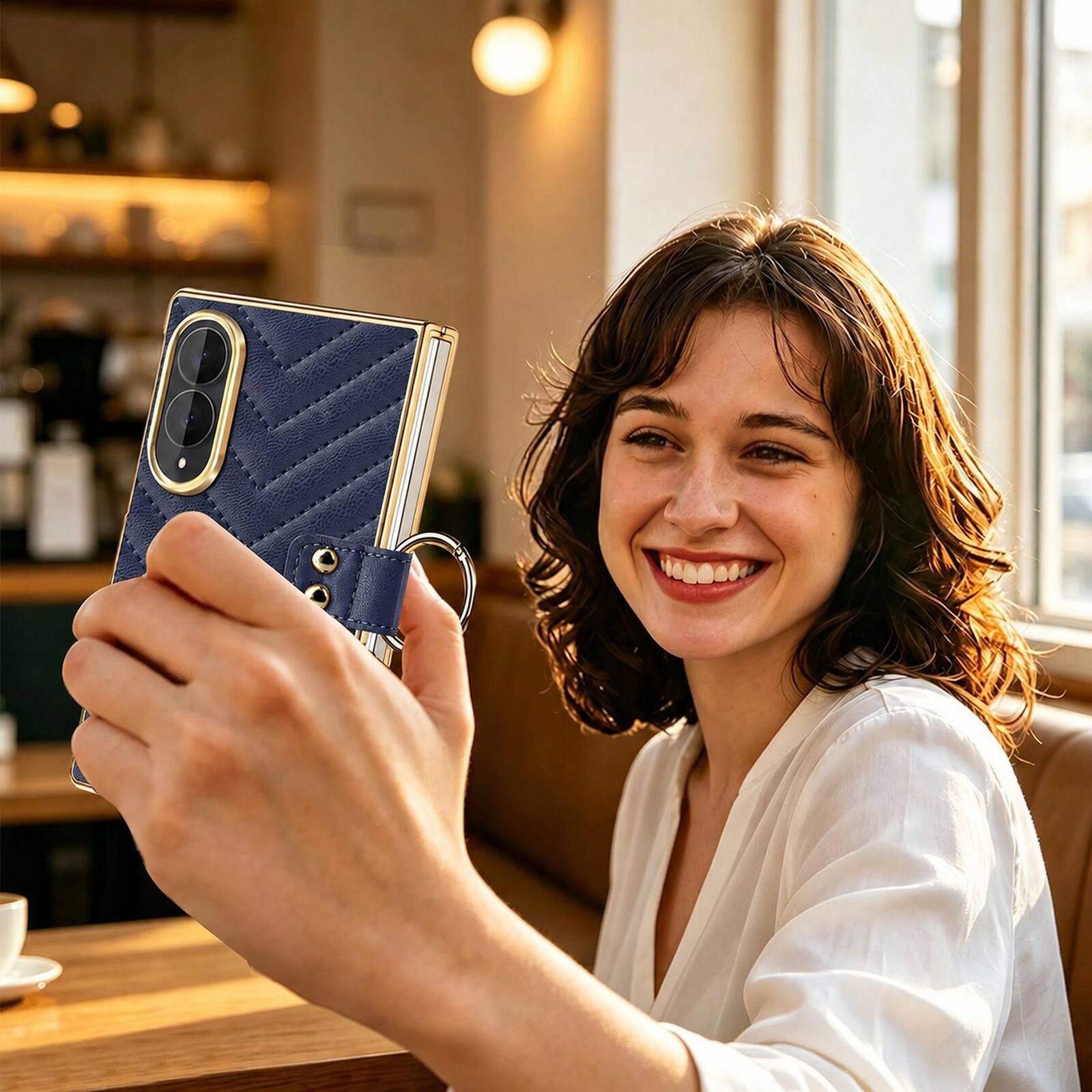 Dteck Shockproof Leather Texture Case for Samsung Galaxy Z Fold8 with ...