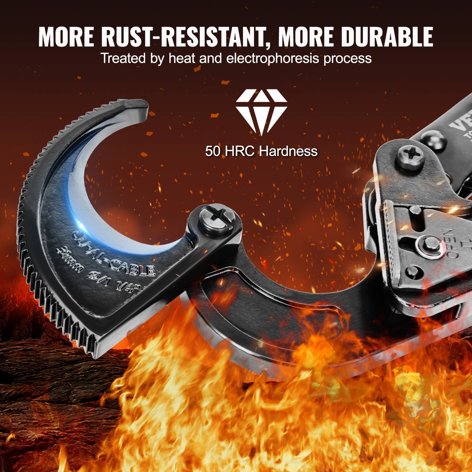 MORE RUST-RESISTANT, MORE DURABLE  
Treated by heat and electrophoresis process  

50 HRC Hardness  

SKFAL-CABLE