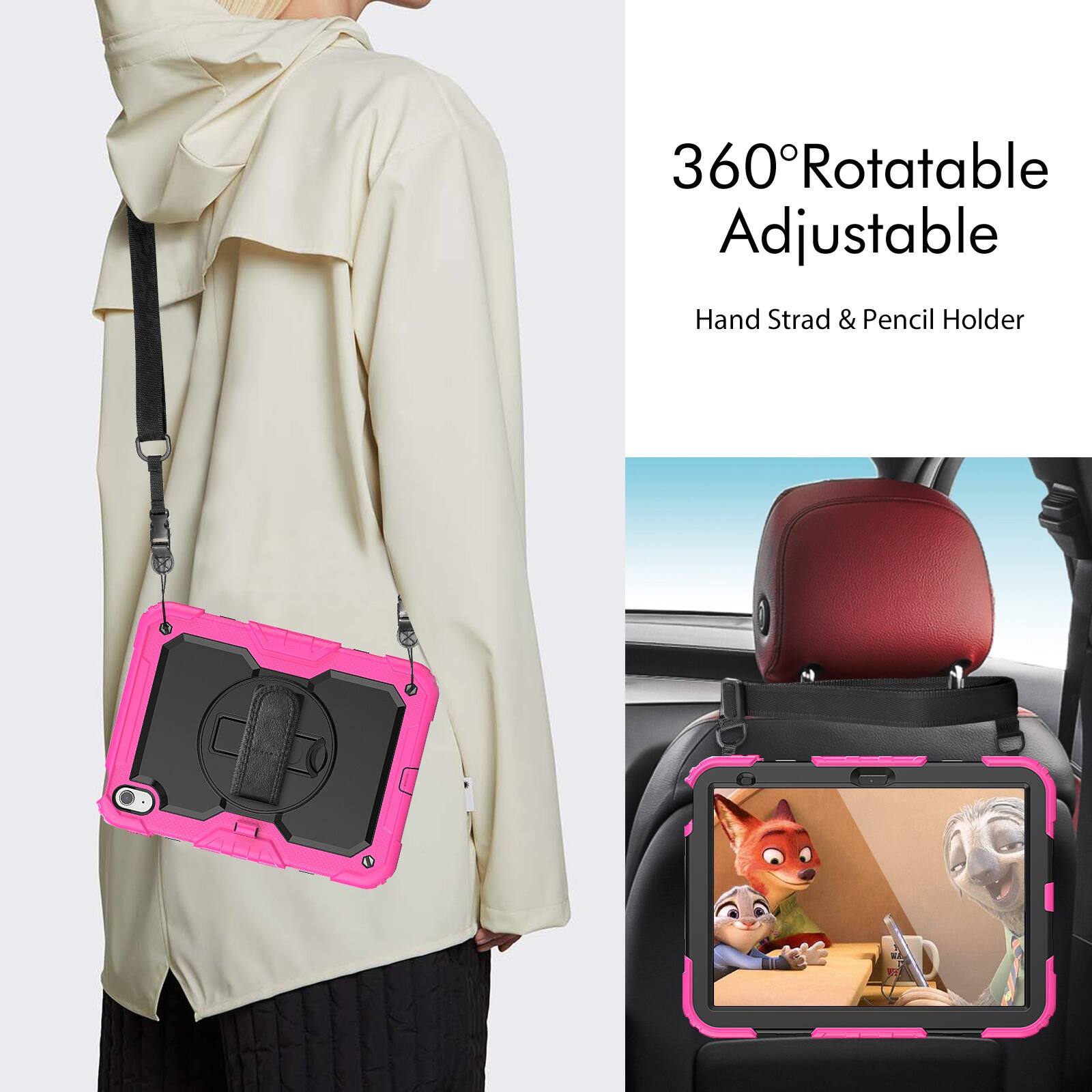 360° Rotatable Adjustable  
Hand Strad & Pencil Holder