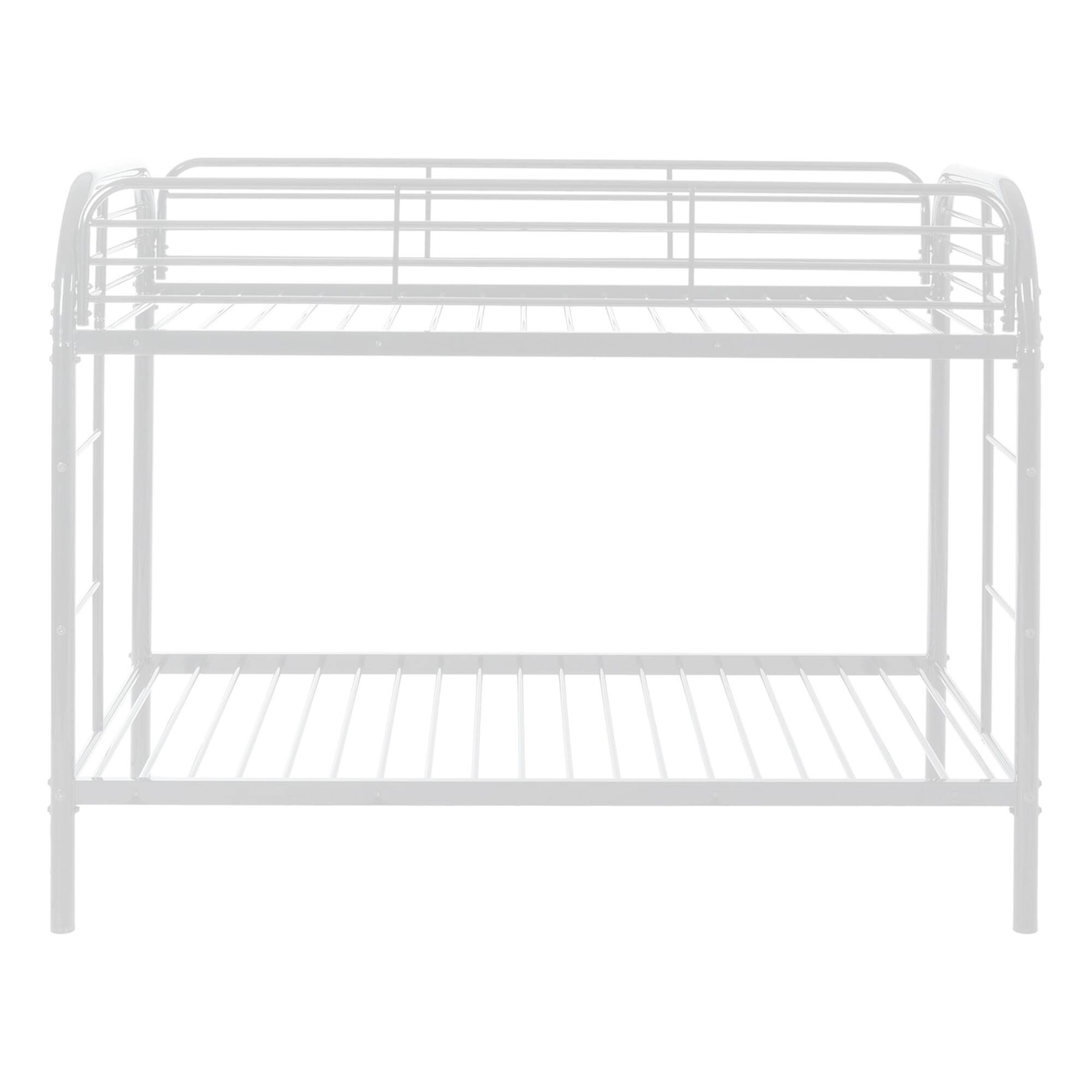 Alt View 2. GOODSILO - Heavy Duty Twin Over Twin Metal Bunk Bed with Dual Ladders and Full-Length Safety Rails - White.