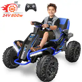 ANPABO - 24V 4x4 Ride On Toys for Big Kids Aged 3-12, 4*200W Motors, Heavy-Duty Kids ATV for Off-Road Fun - Blue