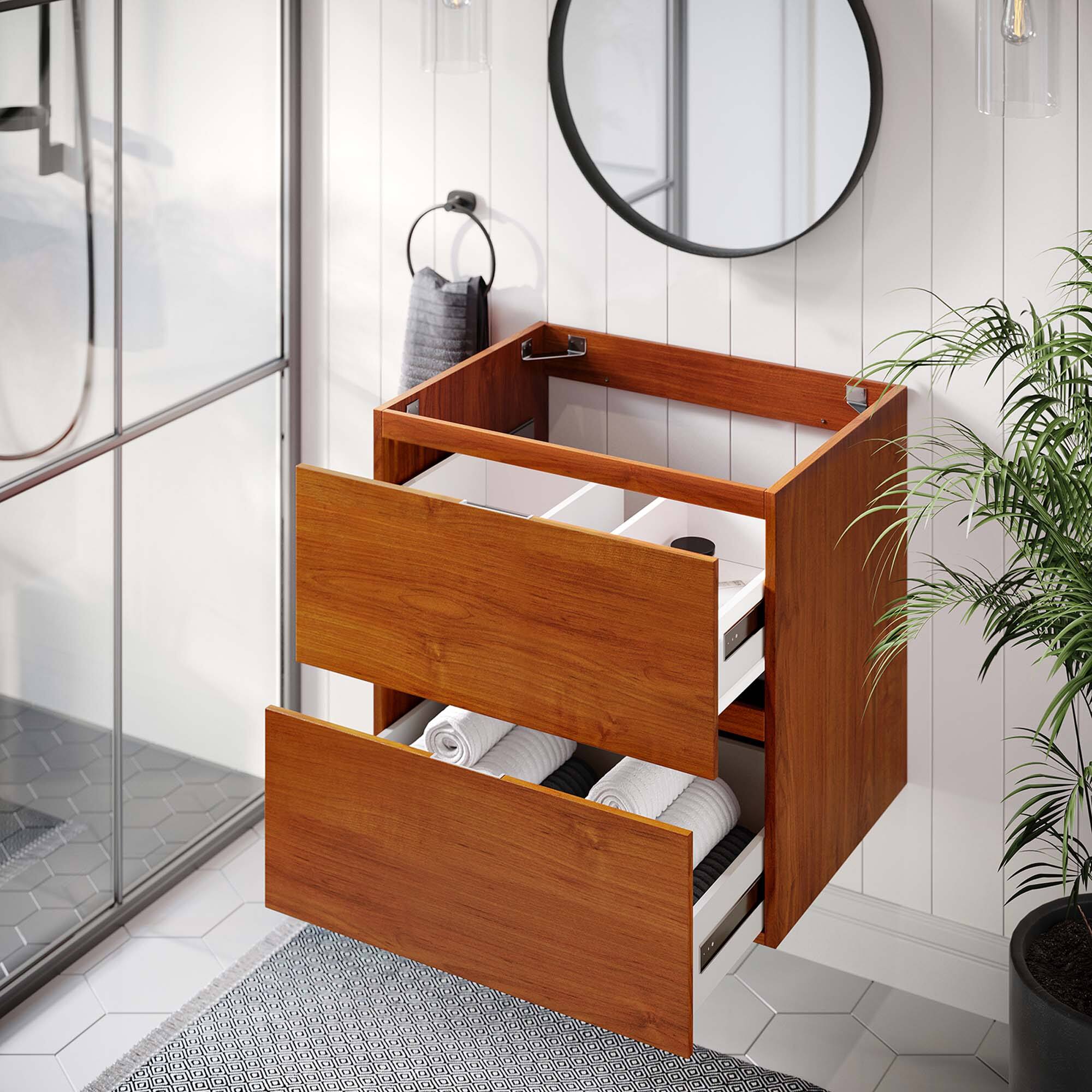 Back. Modway - Scenic Wall-Mount Bathroom Cabinet Basin Not Included by Modway - Cherry Walnut.