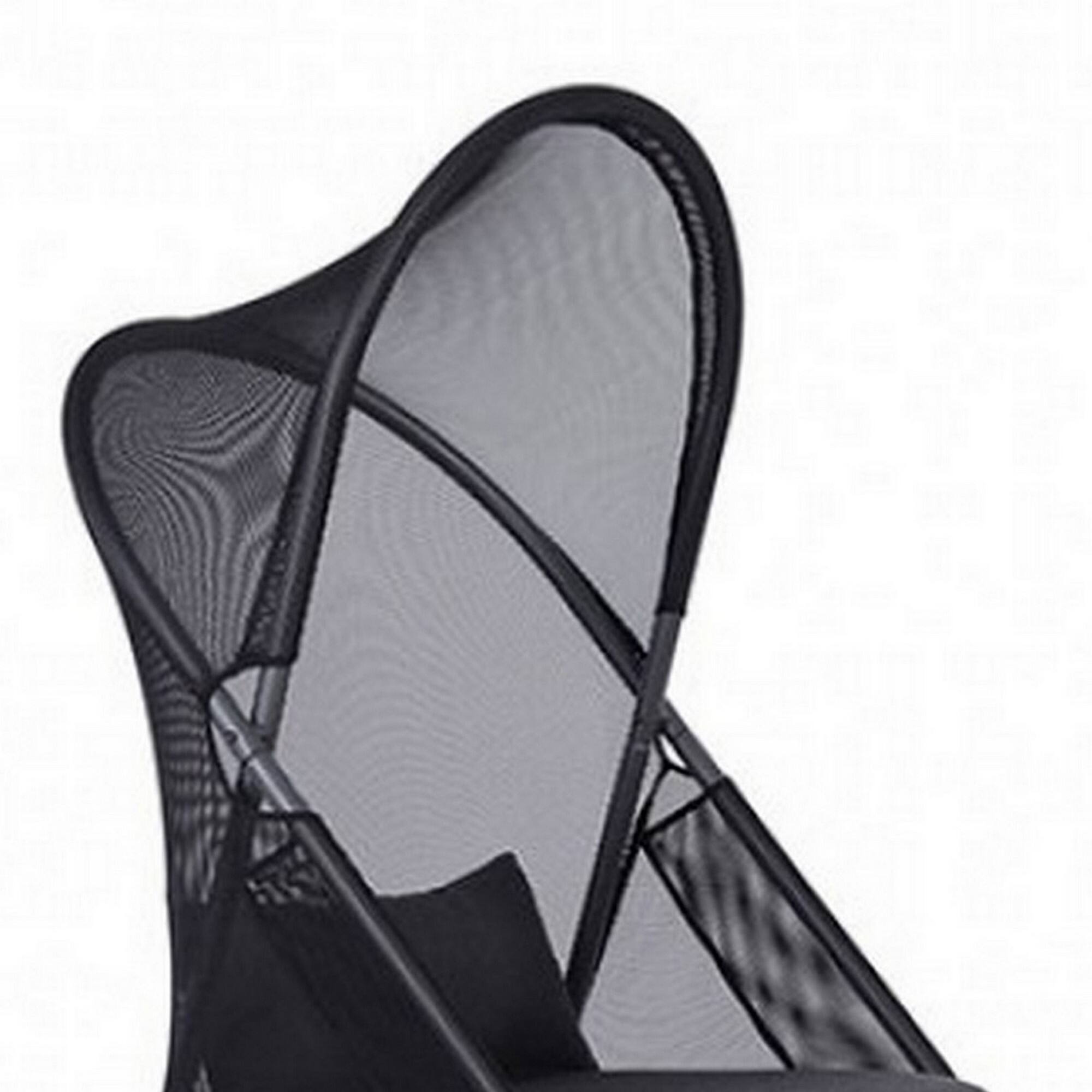 Alt View 2. Manhattan Lane - 34 Inch Outdoor Foldable Chair, Set of 2, Black Fabric Seat, Steel Frame - Black.
