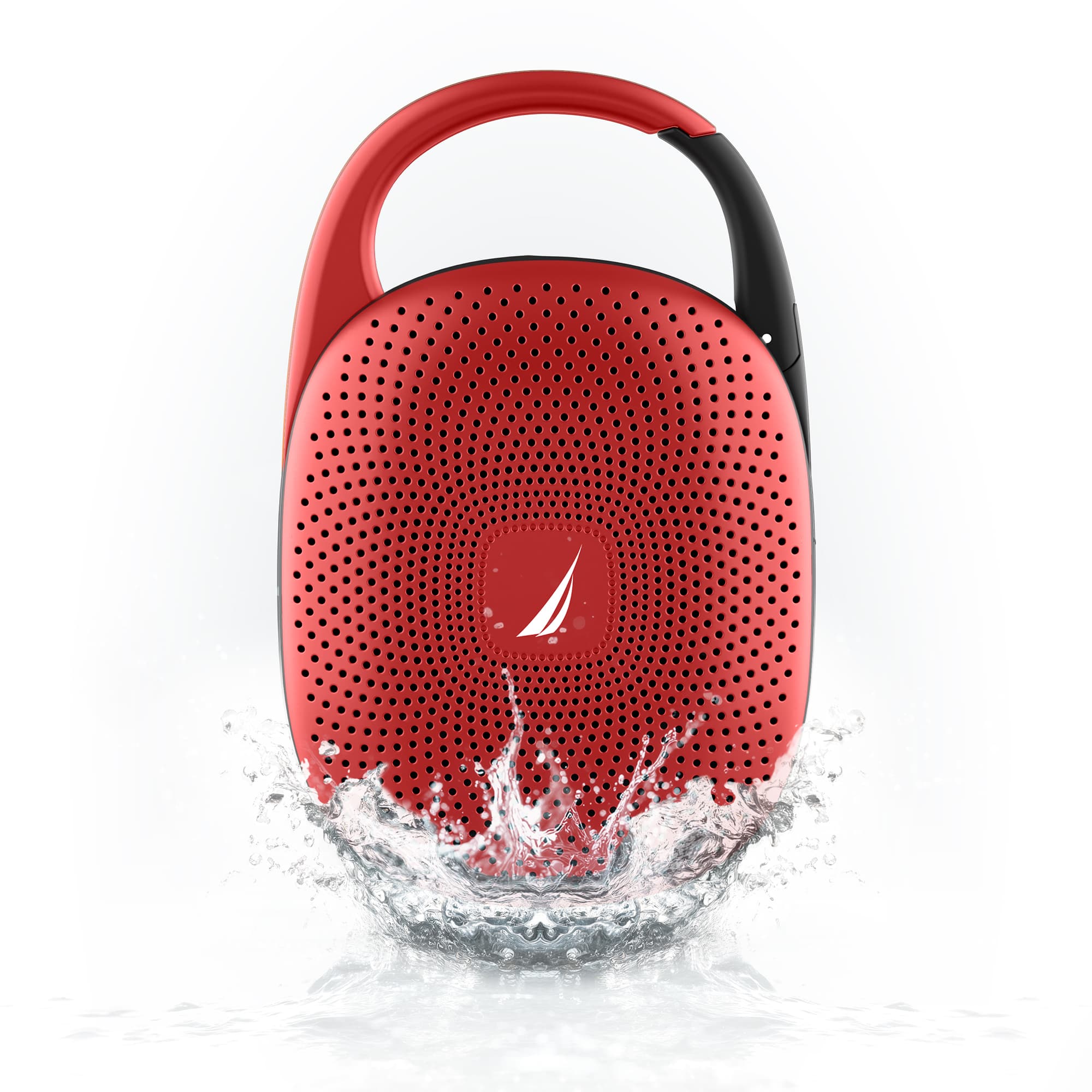 Front. Nautica - Nautica Nayman SP700 Portable Bluetooth Speaker, Waterproof Portable Wireless Outdoor & Shower Speaker (Red) - Red.
