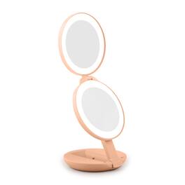 Zadro - Compact Lighted Travel Mirror with 10X/1X Magnifications and LED Illumination - Peach