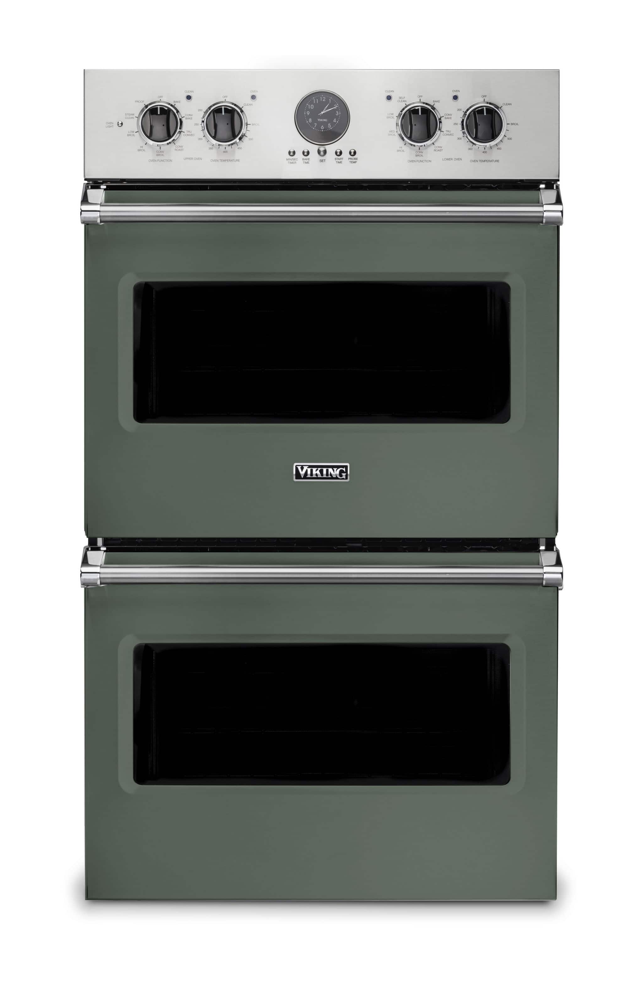 30" Viking Professional 5 Series Built-In Double Electric Convection Wall Oven - Eucalyptus - Front_Zoom