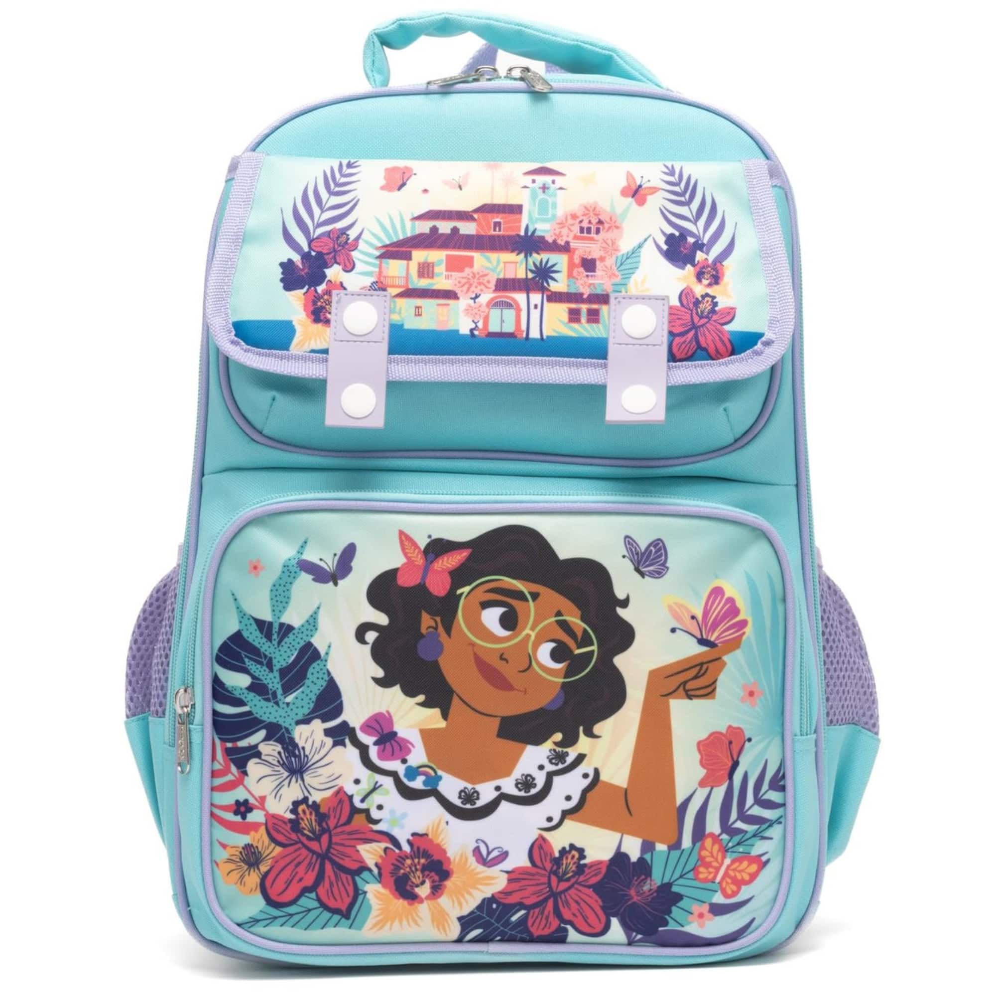 Disney - Encanto 15.5" Polyester Blue Large Backpack with 2 Front Pockets - Multicolored