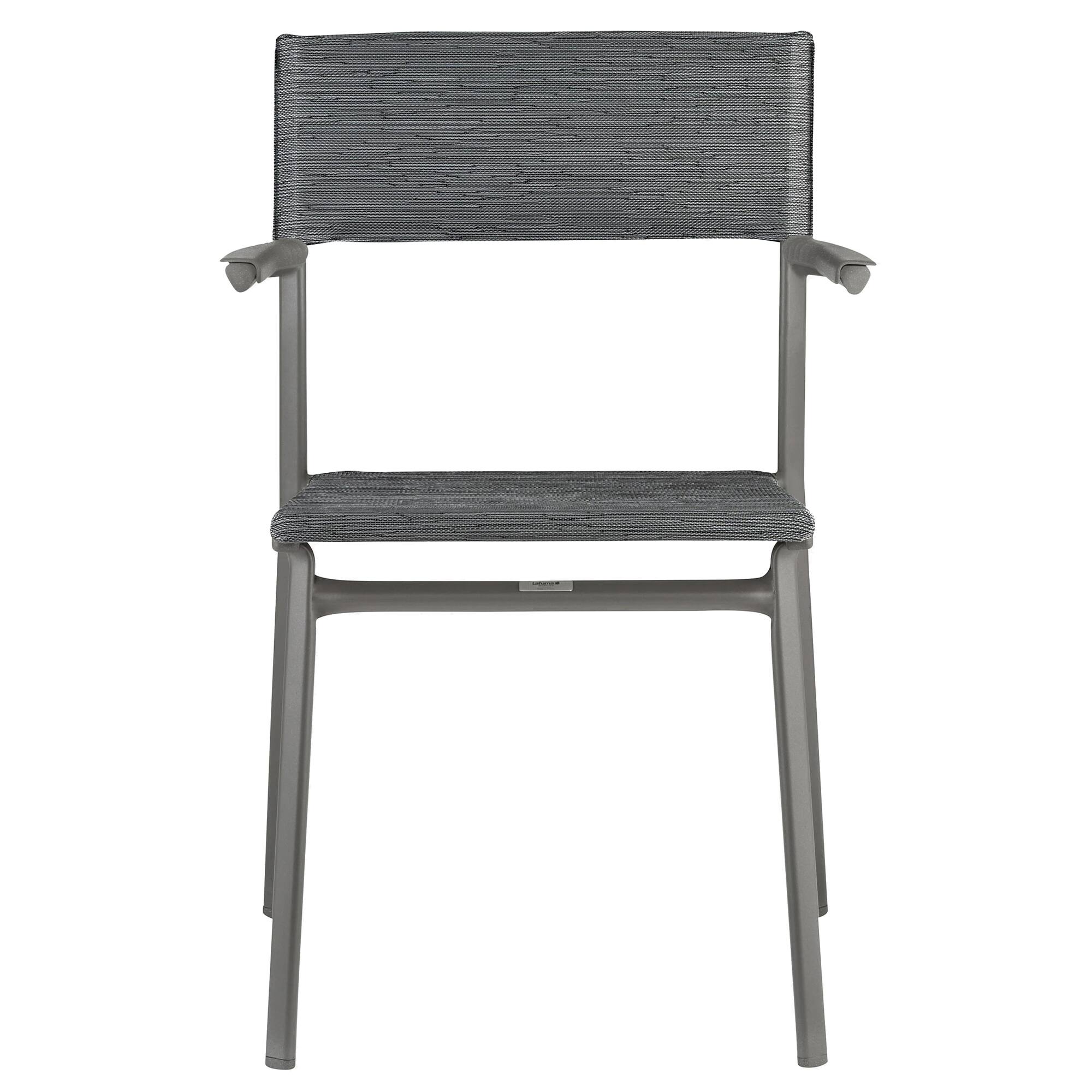 Alt View 1. Lafuma - Lafuma Batyline Duo ORON Outdoor Dining Armchair, Titanium/Obsidian (Set of 2) - Titane Frame - Obsidian, Set of 2.