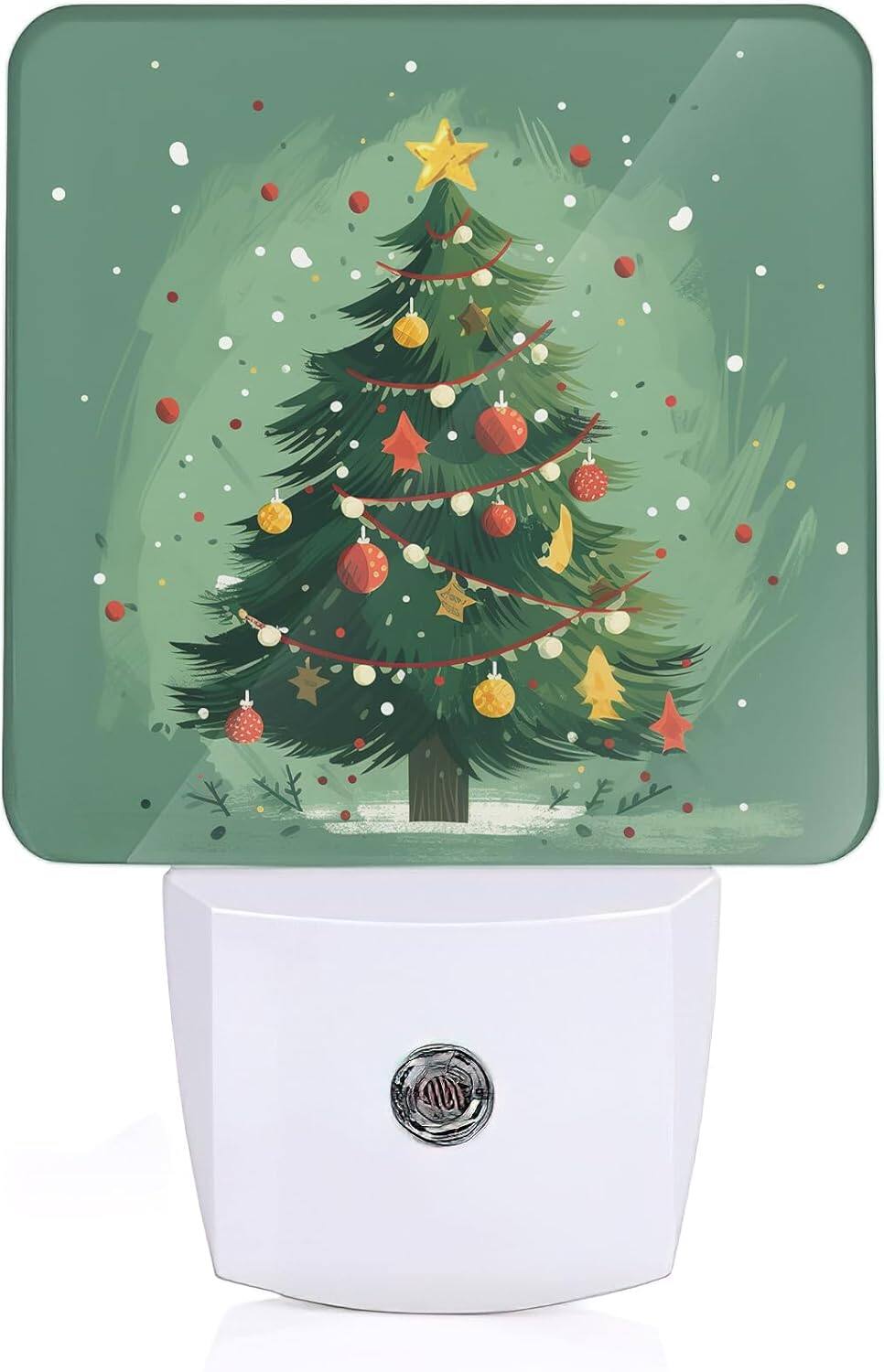 ACJPR - Merry Christmas Tree Night Light, Plug-In LED, Sleep-Friendly, Holiday Decor - Merry Christmas