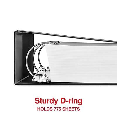 Sturdy D-ring  
HOLDS 775 SHEETS