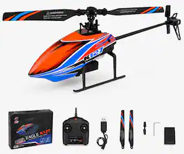 Topteng - Wltoys K127 RC Helicopter – 2.4G 4CH, 6-Axis Gyro, Altitude Hold,One-Key Takeoff/Landing,16 Min Flight,Fit for Beginners - Orange
