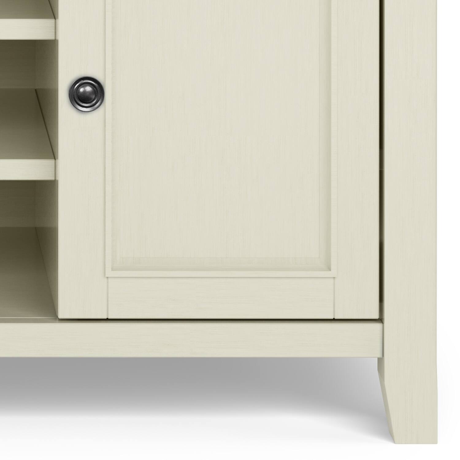 Alt View 7. Simpli Home - Amherst 54 inch Wide Solid Wood Transitional TV Stand in Antique White - Antique White.