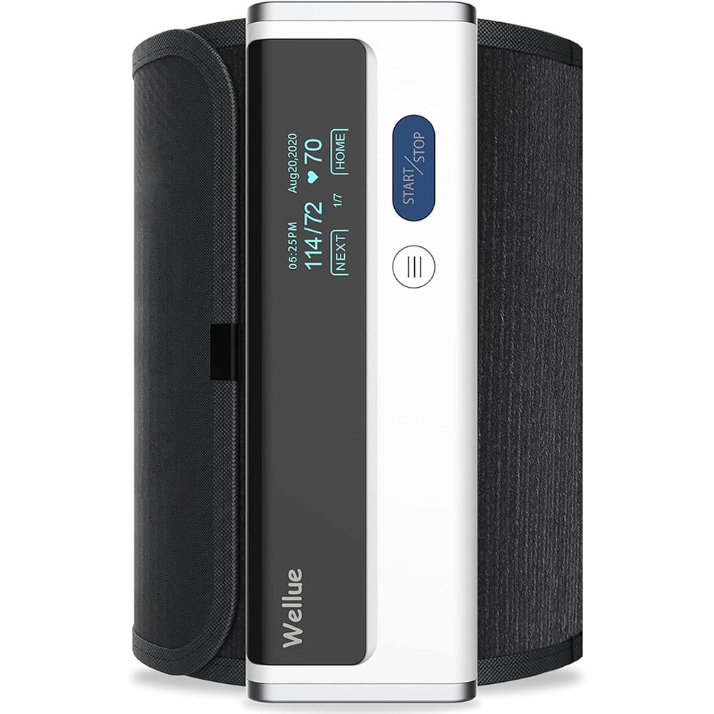 RTMB - Smart Wireless Upper Arm Blood Pressure Monitor, Bluetooth, App-Enabled - black and white