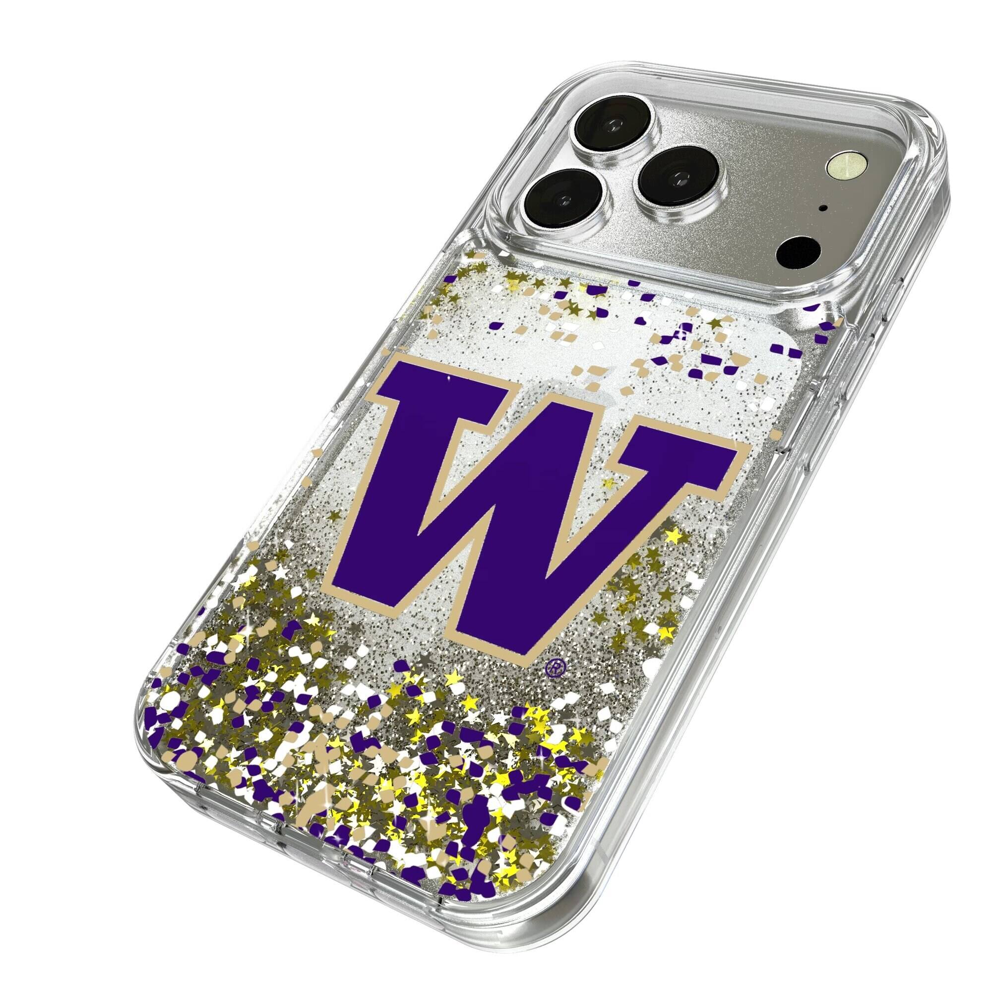 Alt View 1. Keyscaper - Washington Huskies iPhone Glitter Confetti Design Case - 16 - Multicolor.