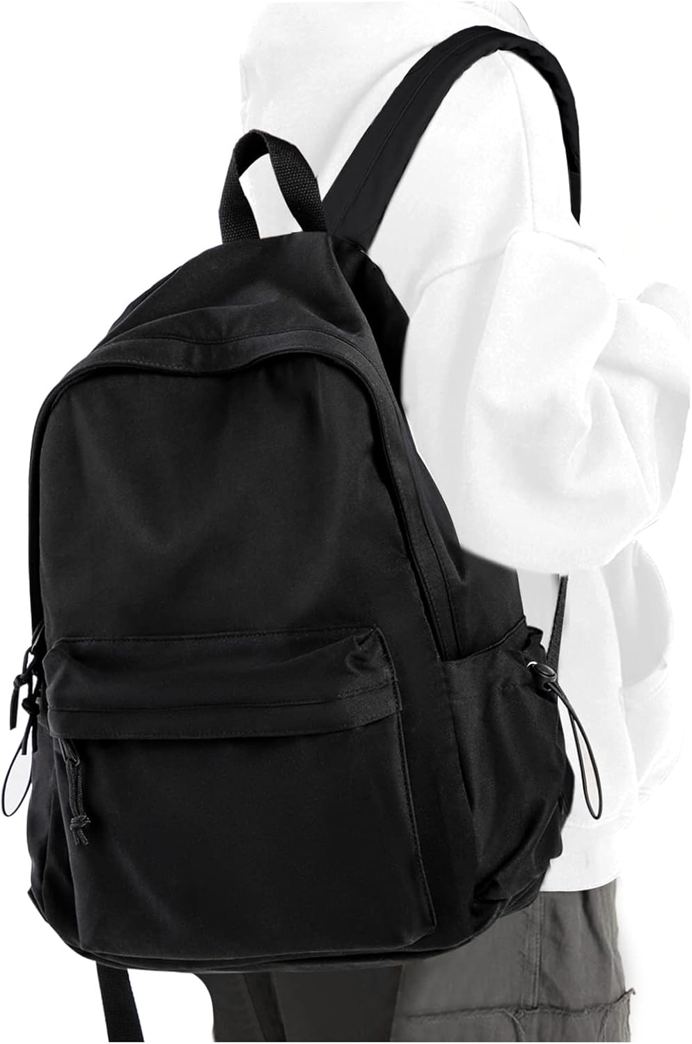 Front. Vulpecula Spade - Black School Backpack for Girls Women Waterproof High School Book Bag Cute Backpack for Men Teens Boys - Black.